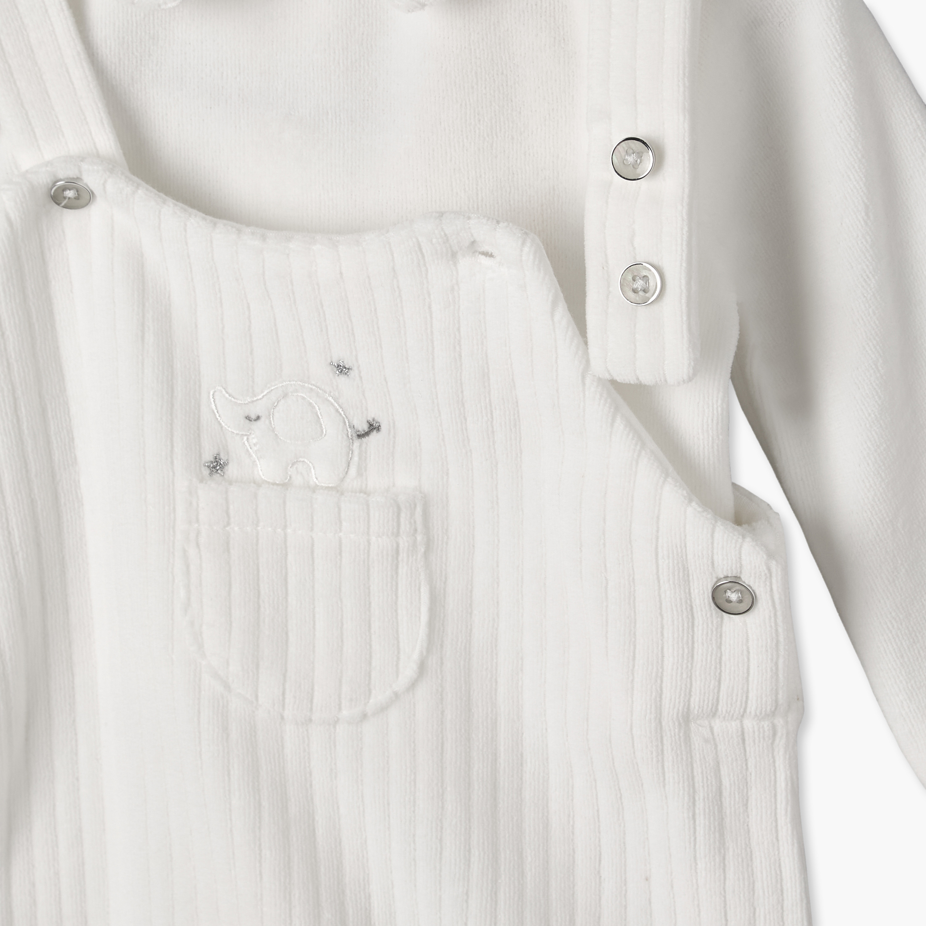 Giggles Collared Long Sleeves T-shirt and Dungaree Set with Snap Button Closure-baby-boys-clothing-winterwear-setsandcoords-image-7