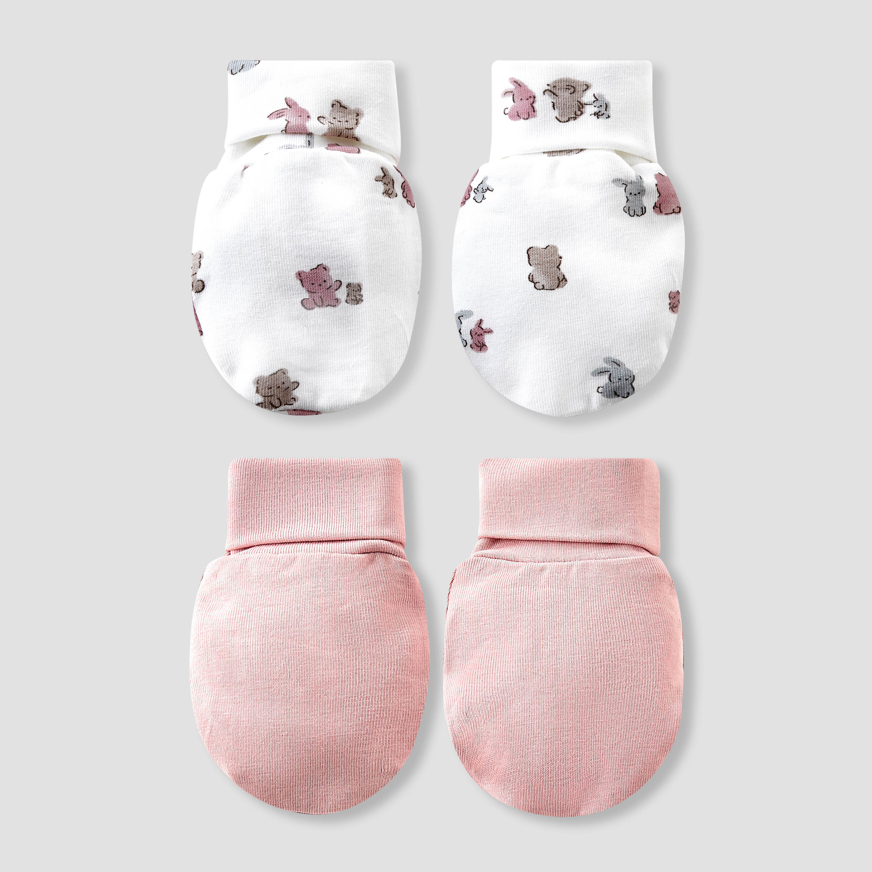 Pack of 2 Juniors Mittens with Rolled Cuff, 0-36 months-baby-girls-accessories-mittens-image-1
