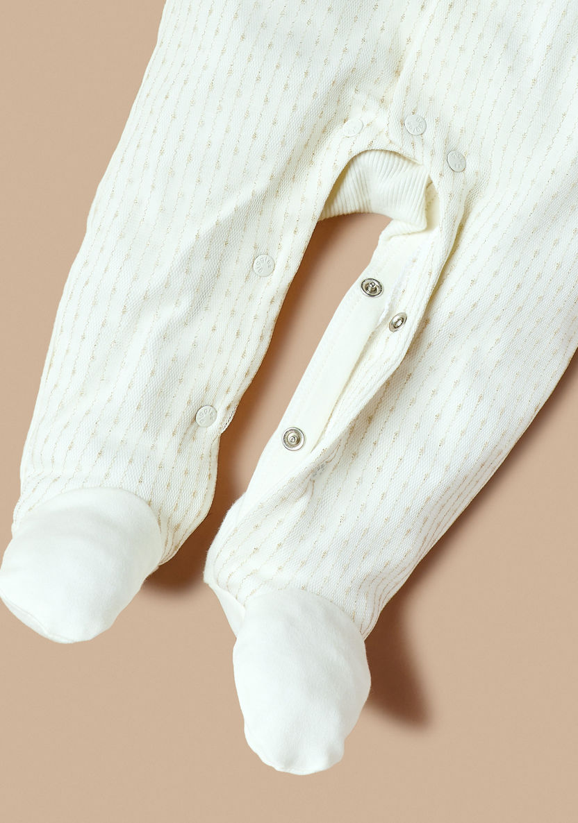 Giggles Glitter Print Sleepsuit with Long Sleeves-Sleepsuits-image-3