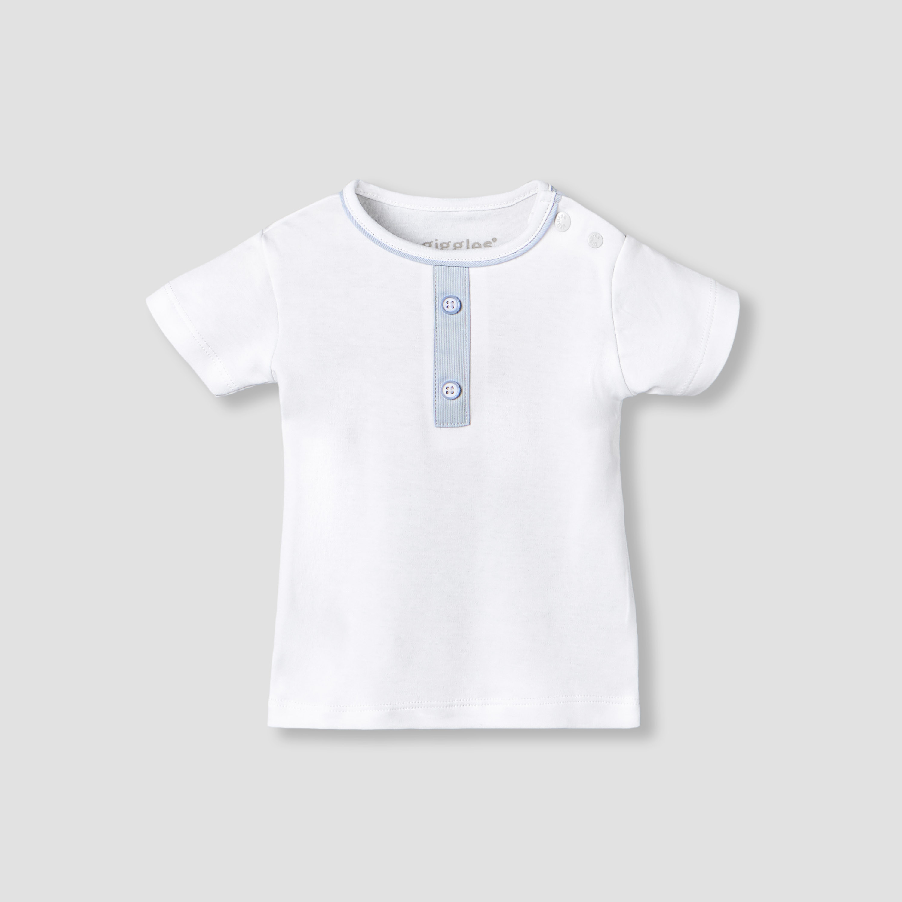 Giggles Crew Neck Short Sleeves T-shirts and Dungaree Set with Stripes-baby-boys-clothing-setsandcoords-image-2