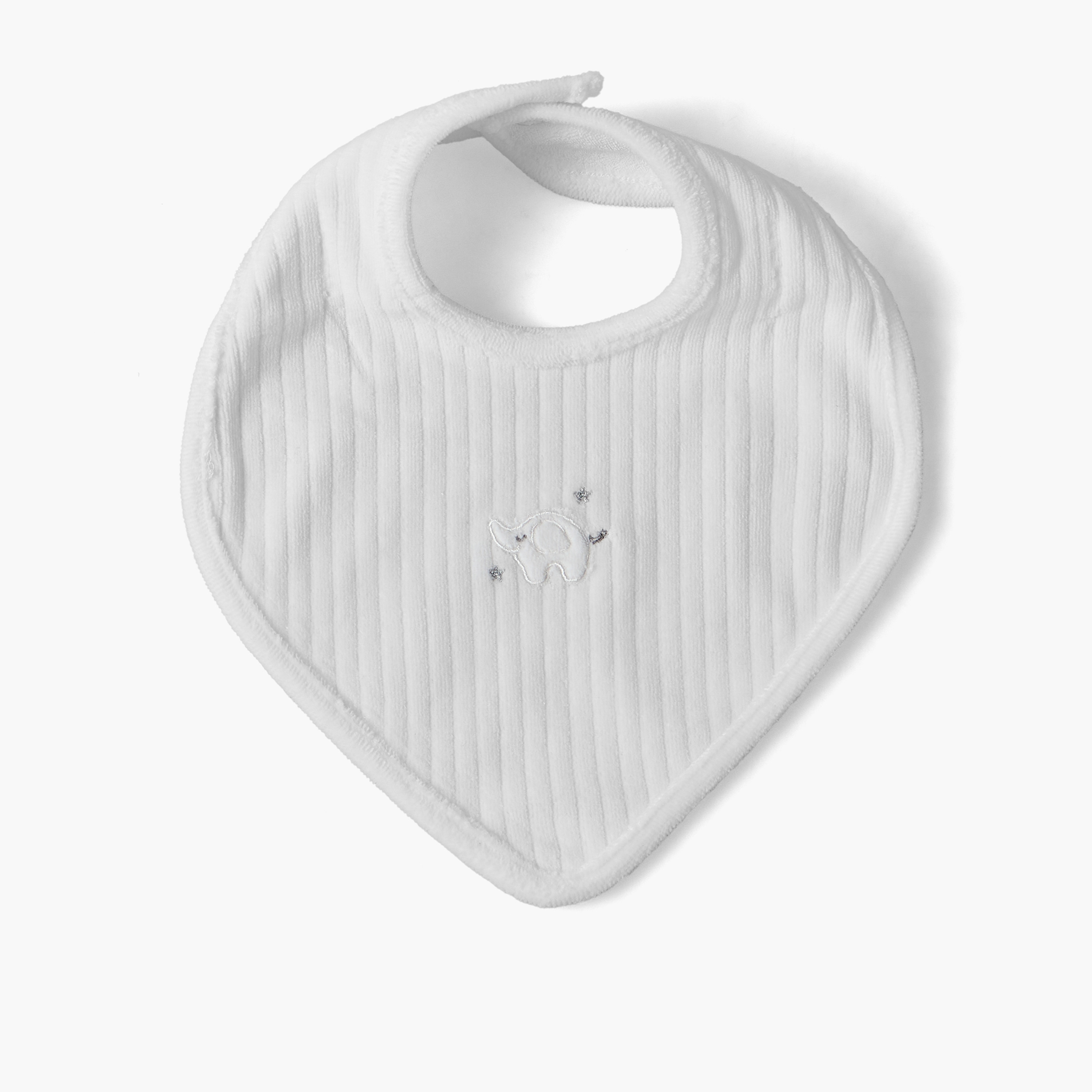 Giggles Baby Bib with Elephant Embroidery-baby-feeding-bibs-image-1