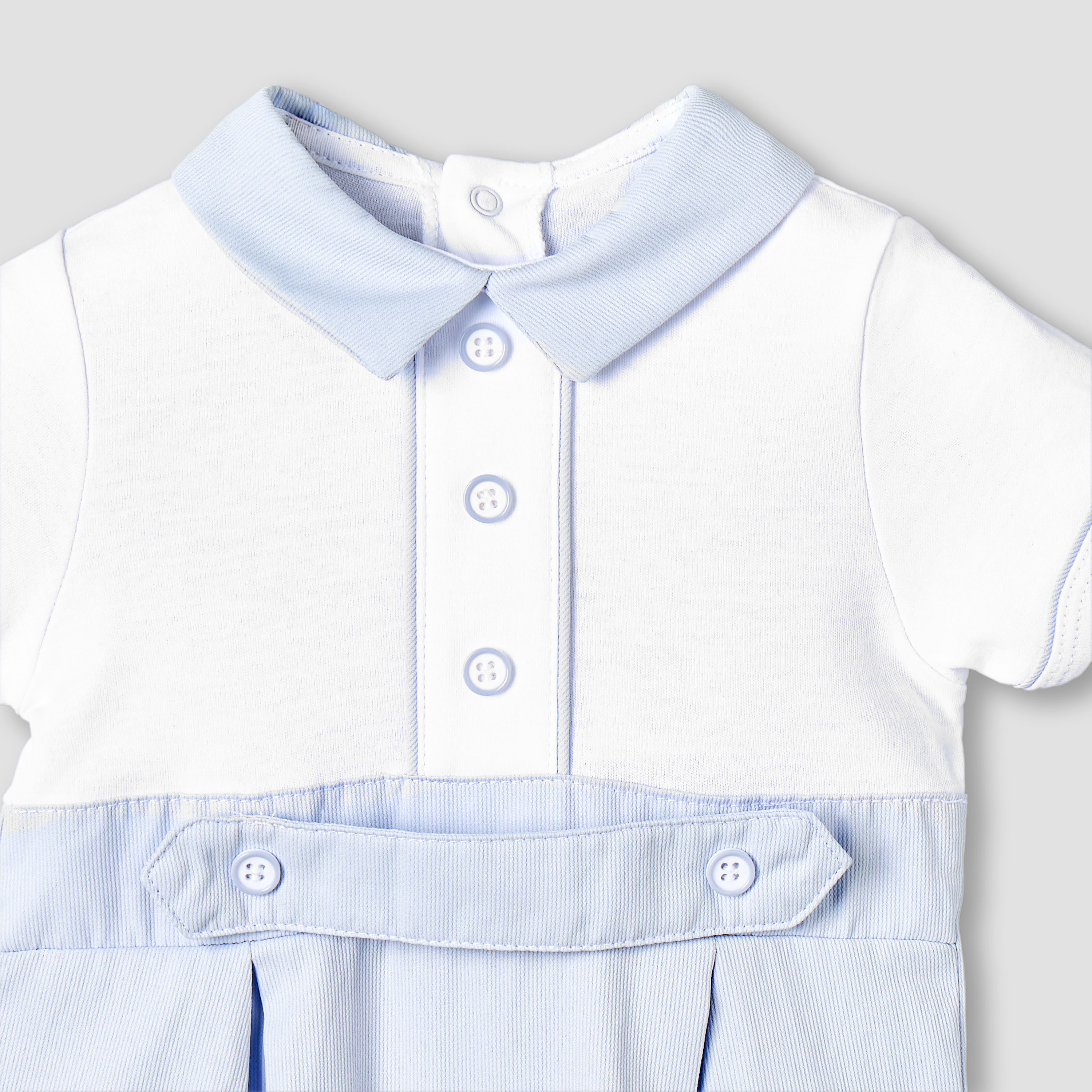 Giggles Collared Short Sleeves Romper with Panelled Design-baby-boys-clothing-rompers-image-3