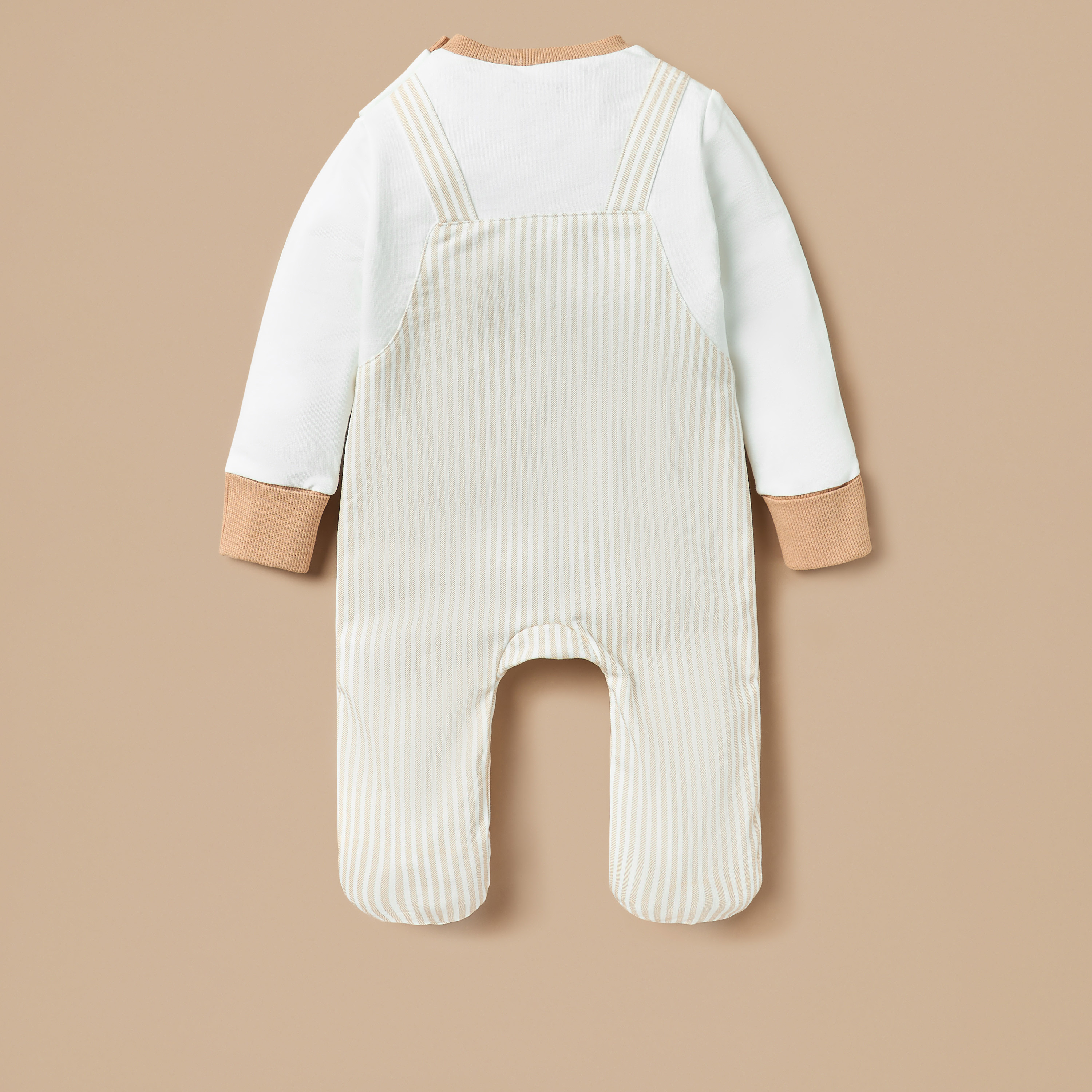 Juniors Striped Closed Feet Sleepsuit with Long Sleeves and Pocket-baby-boys-clothing-nightwear-sleepsuits-image-2