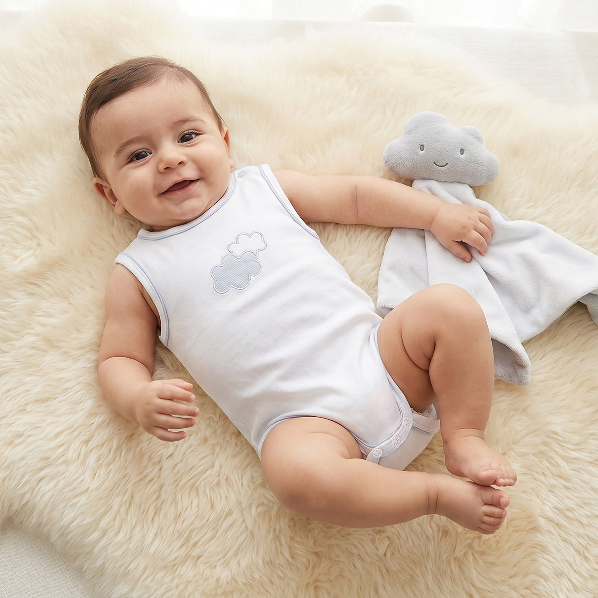بودي سوت بياقة مستديرة بدون أكمام وأزرار إغلاق كبس من جيجلز-baby-boys-clothing-bodysuits-image-1