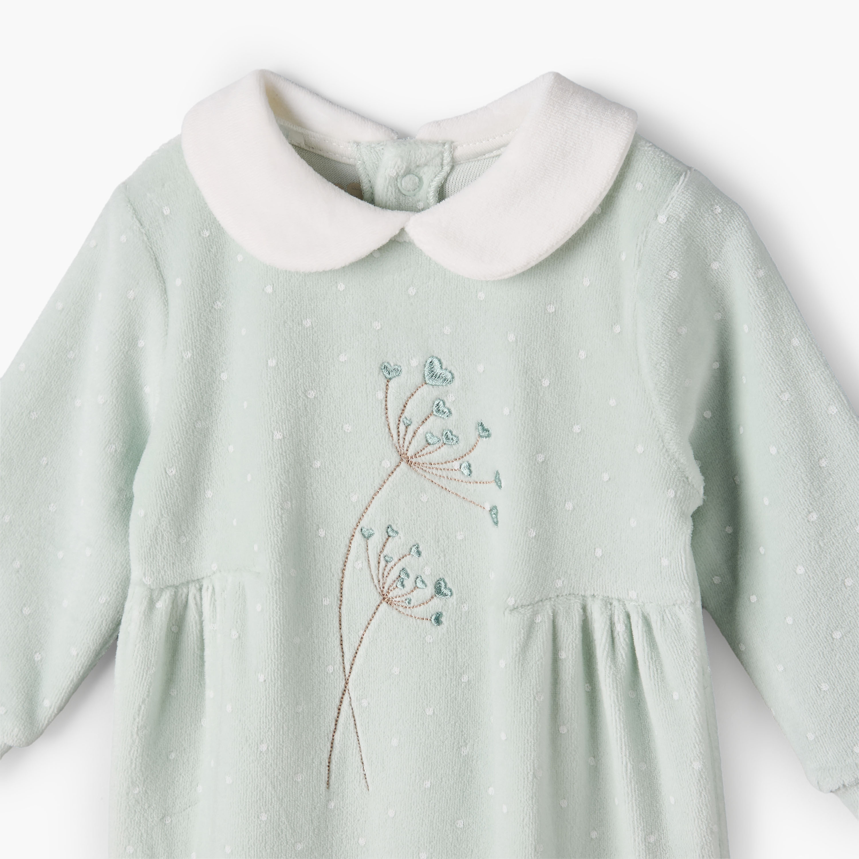 Giggles Peter Pan Collar Long Sleeves Sleepsuit with Snap Button Closure-baby-girls-clothing-nightwear-sleepsuits-image-4