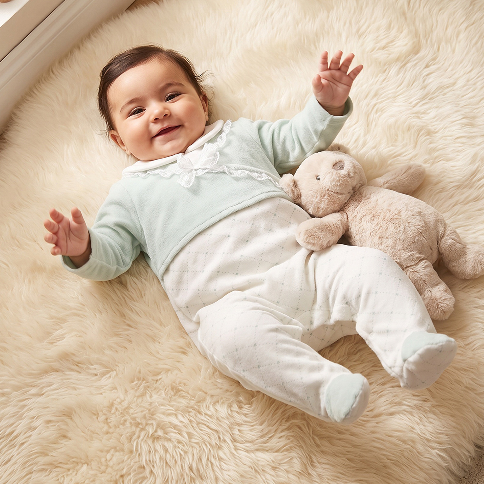 Giggles Collared Long Sleeves Sleepsuit with Snap Button Closure-baby-girls-clothing-nightwear-sleepsuits-image-1