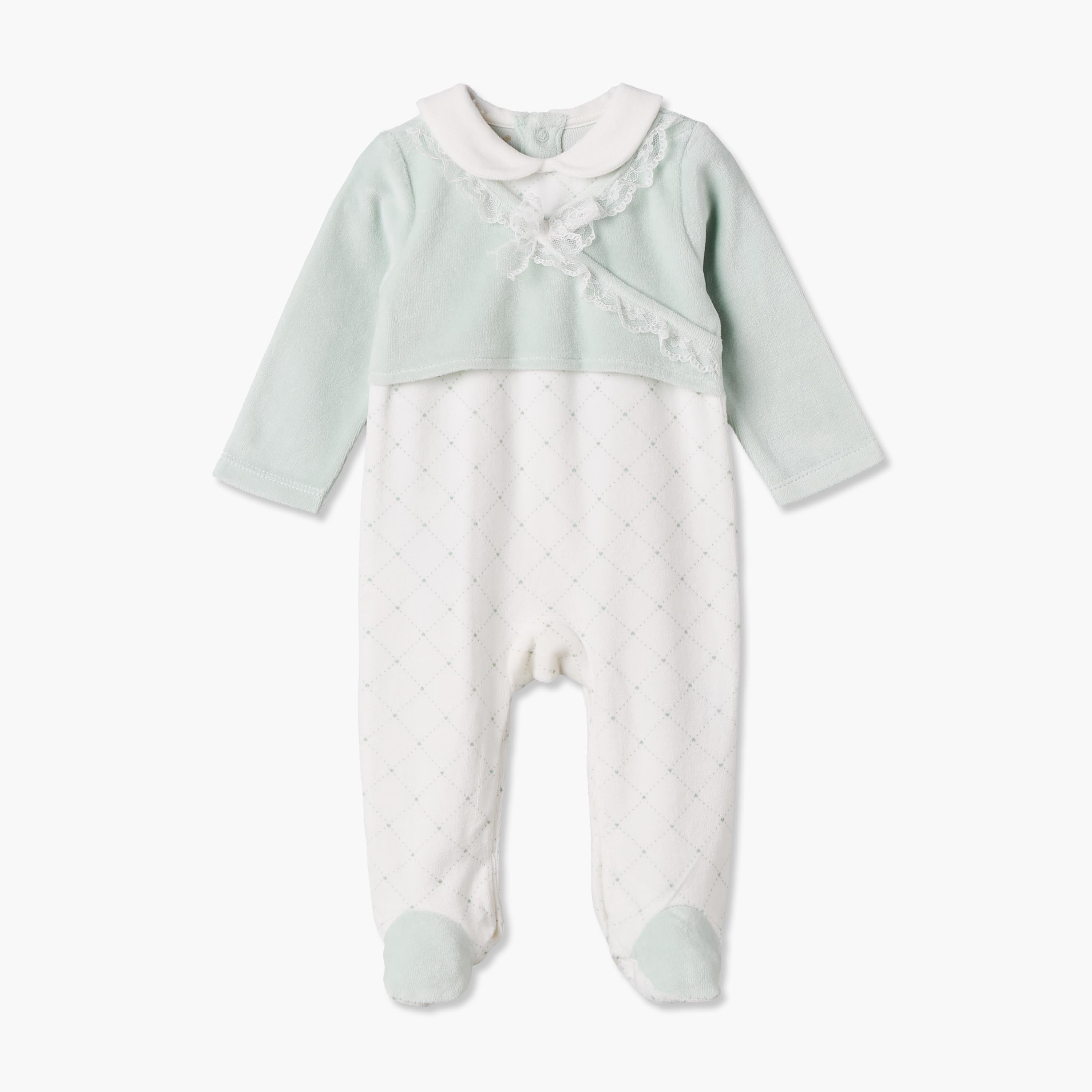 Giggles Collared Long Sleeves Sleepsuit with Snap Button Closure-baby-girls-clothing-nightwear-sleepsuits-image-2