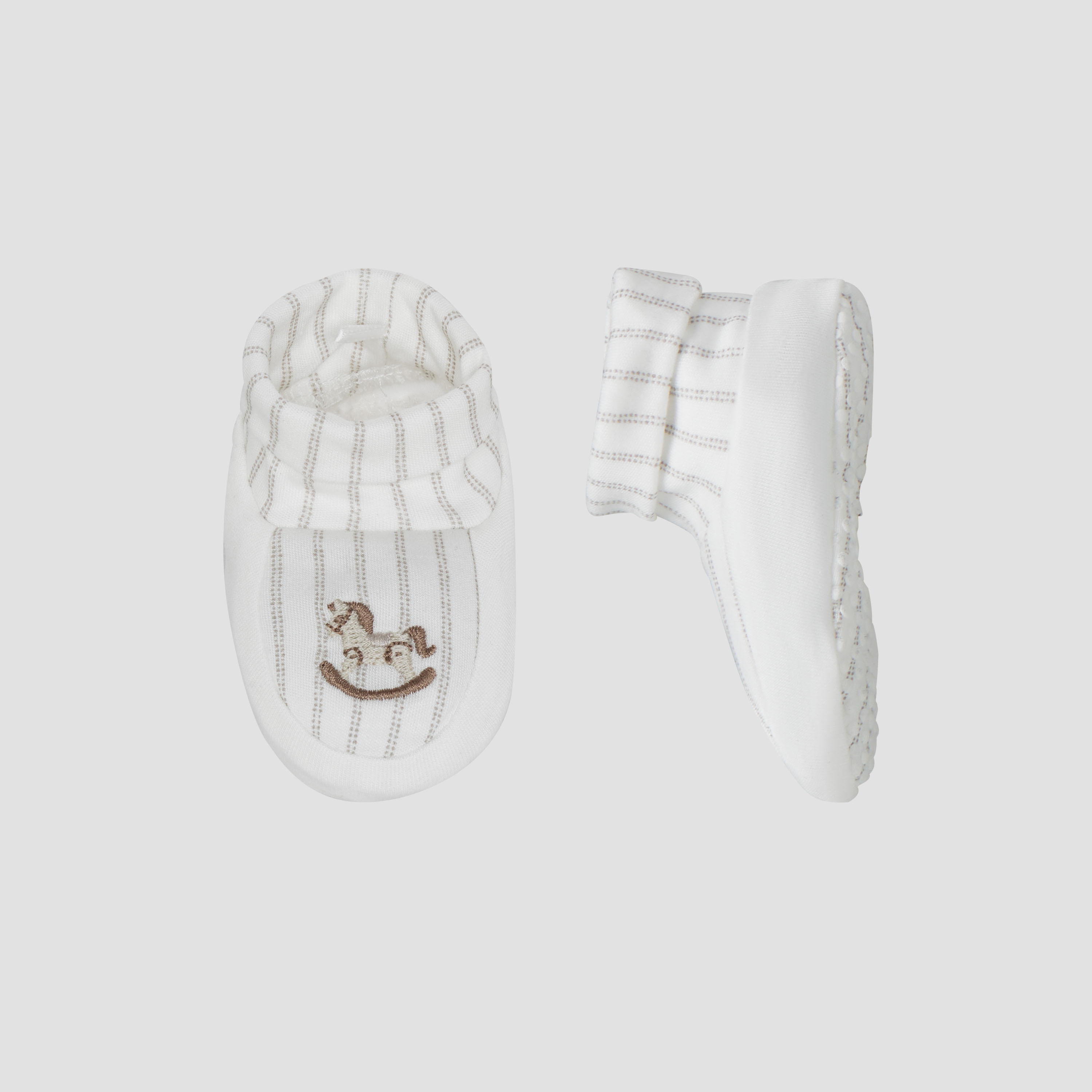 Giggles Rocking Horse Embroidered Slip-On Booties-baby-boys-shoes-booties-image-1