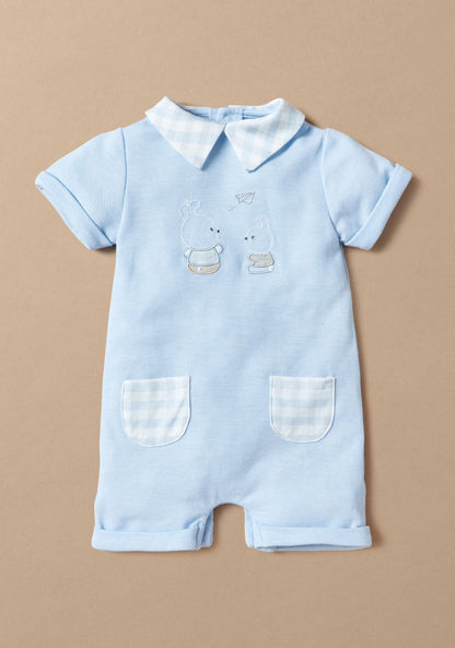 Giggles Printed Romper with Short Sleeves-Rompers%2C Dungarees and Jumpsuits-image-0