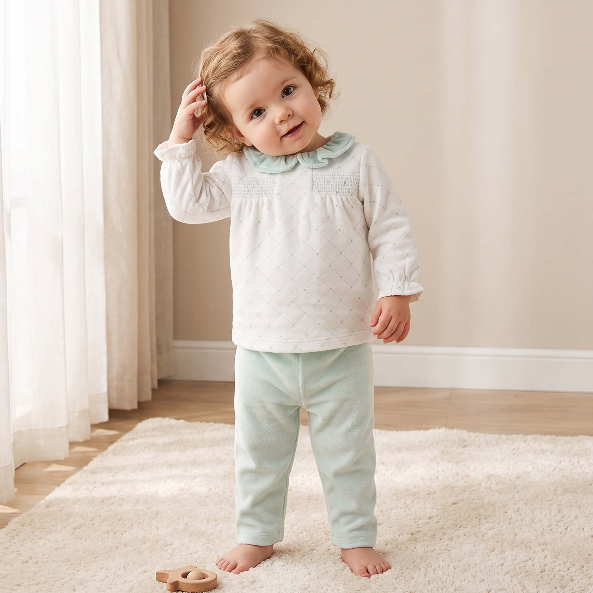 Giggles Collared Long Sleeves Pyjama Set with Geometric Print-baby-girls-clothing-nightwear-pyjamasets-image-1
