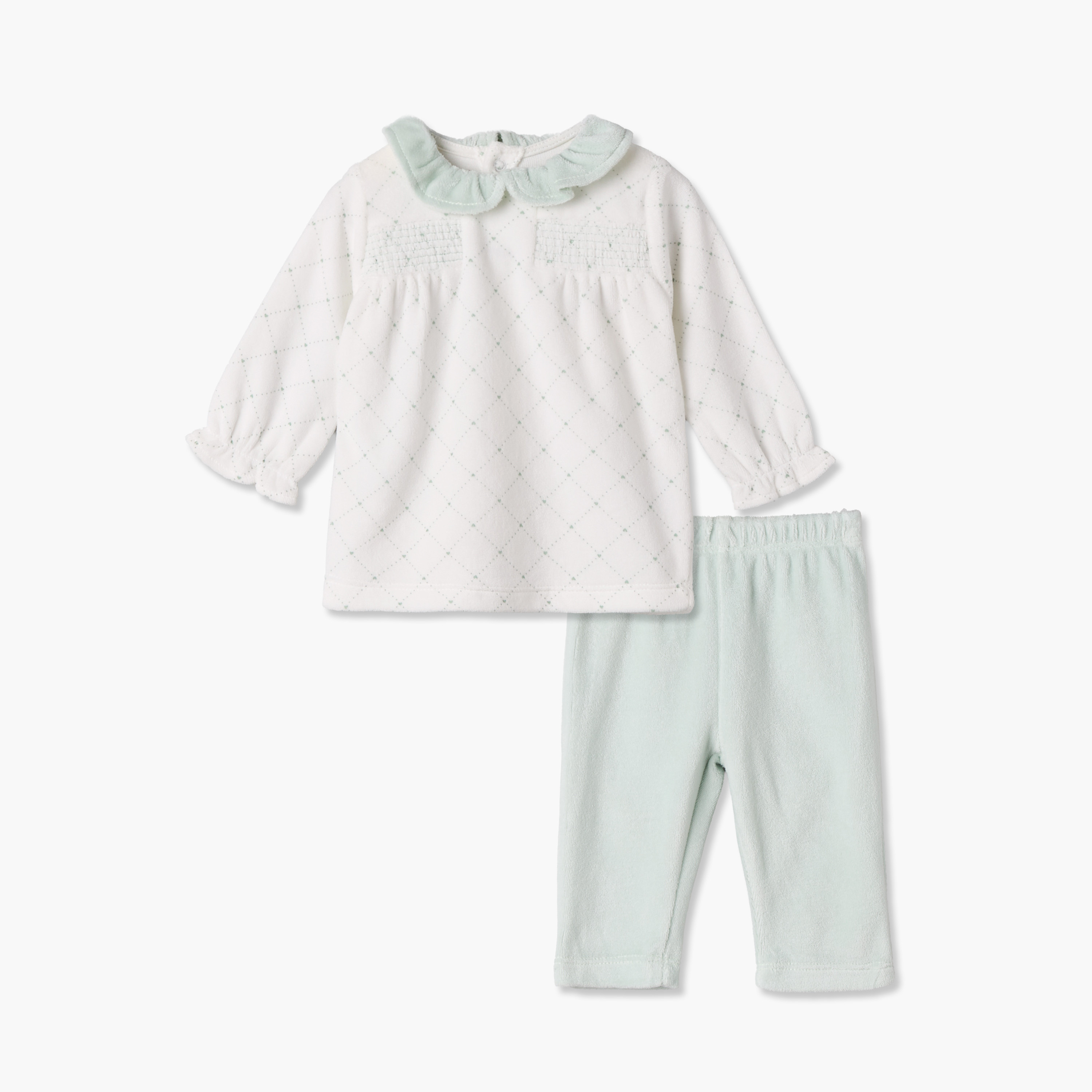 Giggles Collared Long Sleeves Pyjama Set with Geometric Print-baby-girls-clothing-nightwear-pyjamasets-image-2
