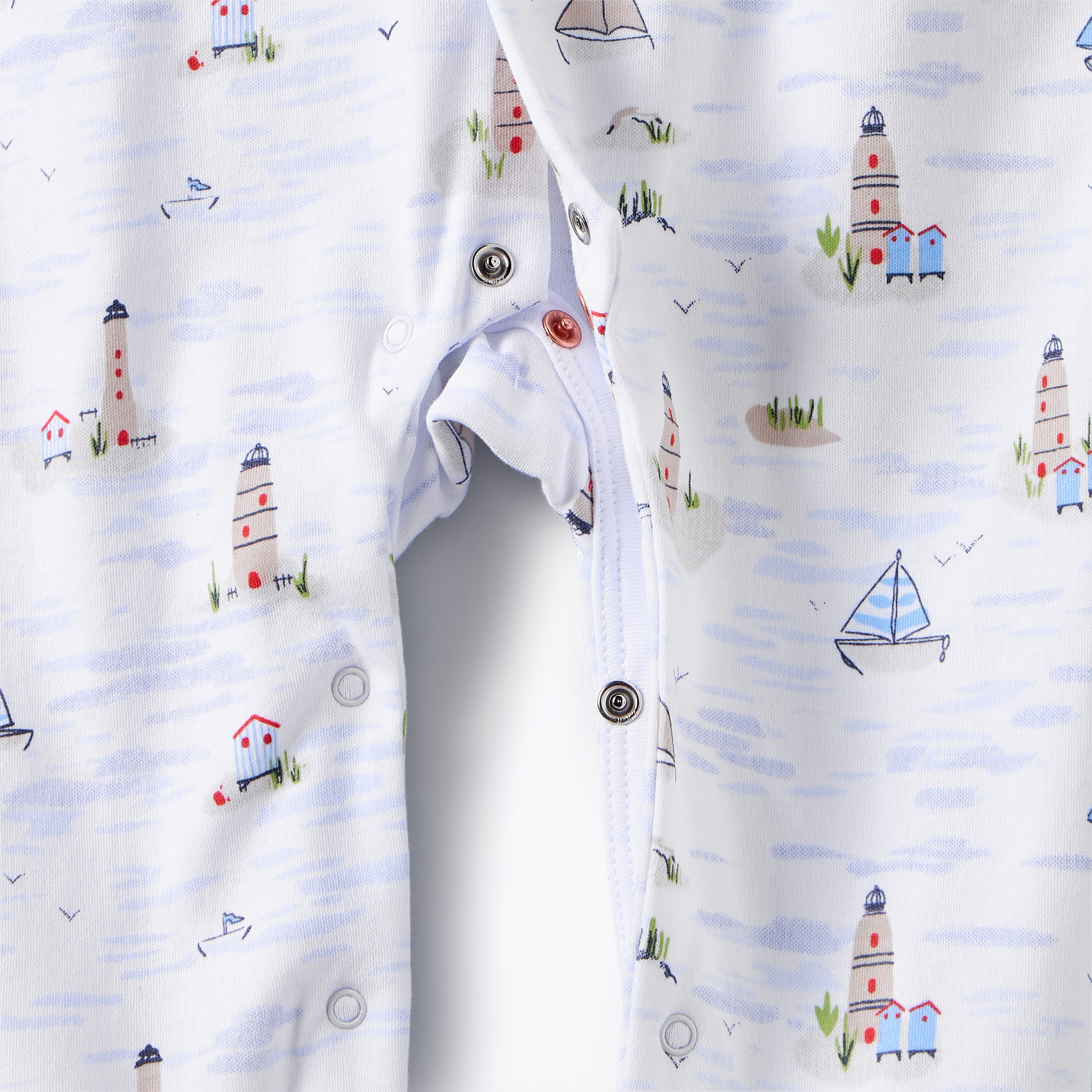 Juniors Cotton Sailor Collar Long Sleeves Sleepsuit with Nautical Print-baby-boys-clothing-nightwear-sleepsuits-image-5