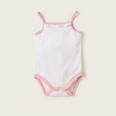 Giggles Solid Sleeveless Bodysuit with Frill Detail