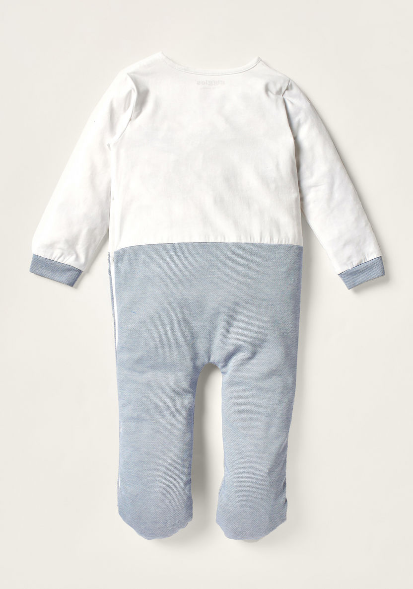 Giggles Embroidered Closed Feet Sleepsuit with Long Sleeves-Sleepsuits-image-3