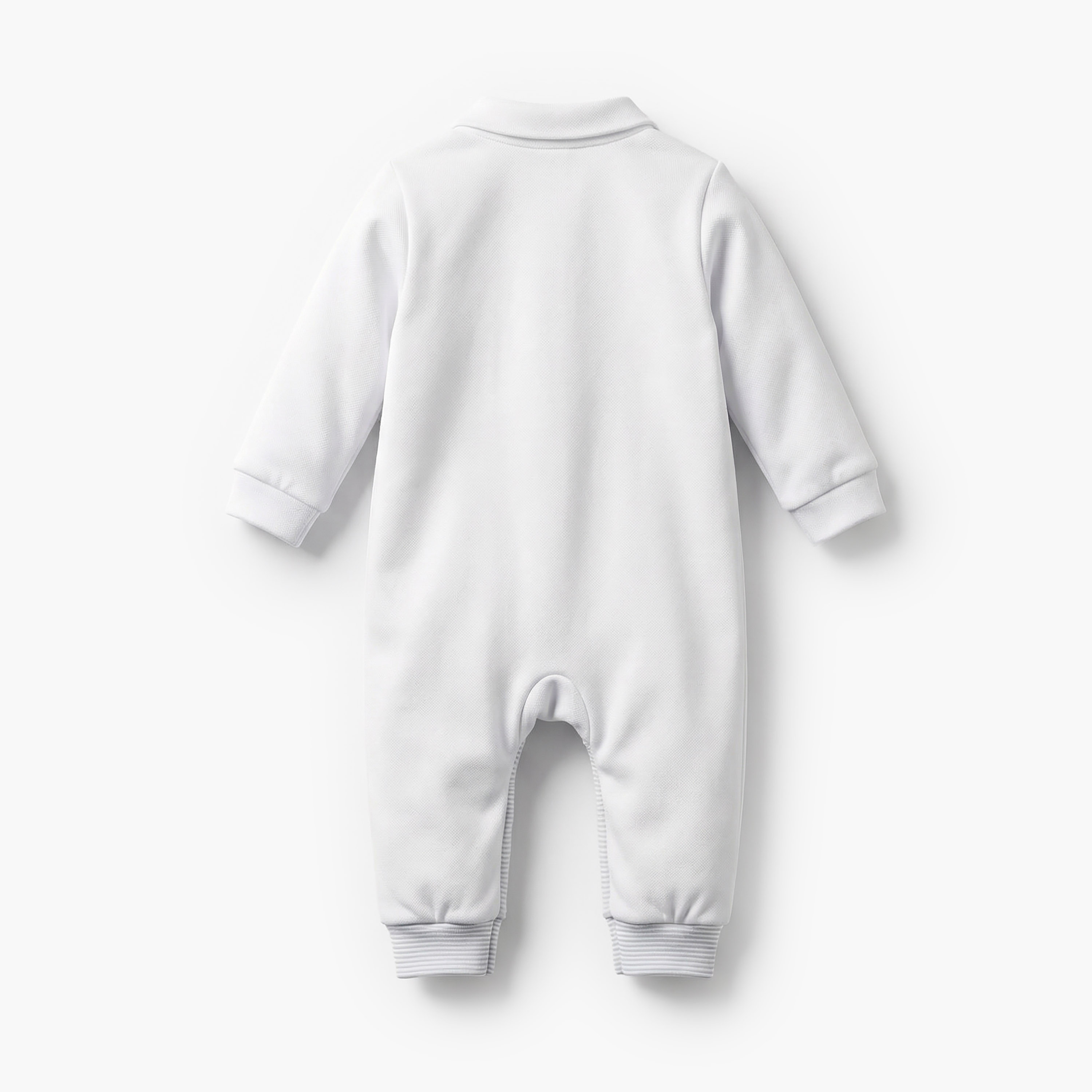 Juniors Cotton Collared Long Sleeves Sleepsuit with Stripes-baby-boys-clothing-nightwear-sleepsuits-image-3
