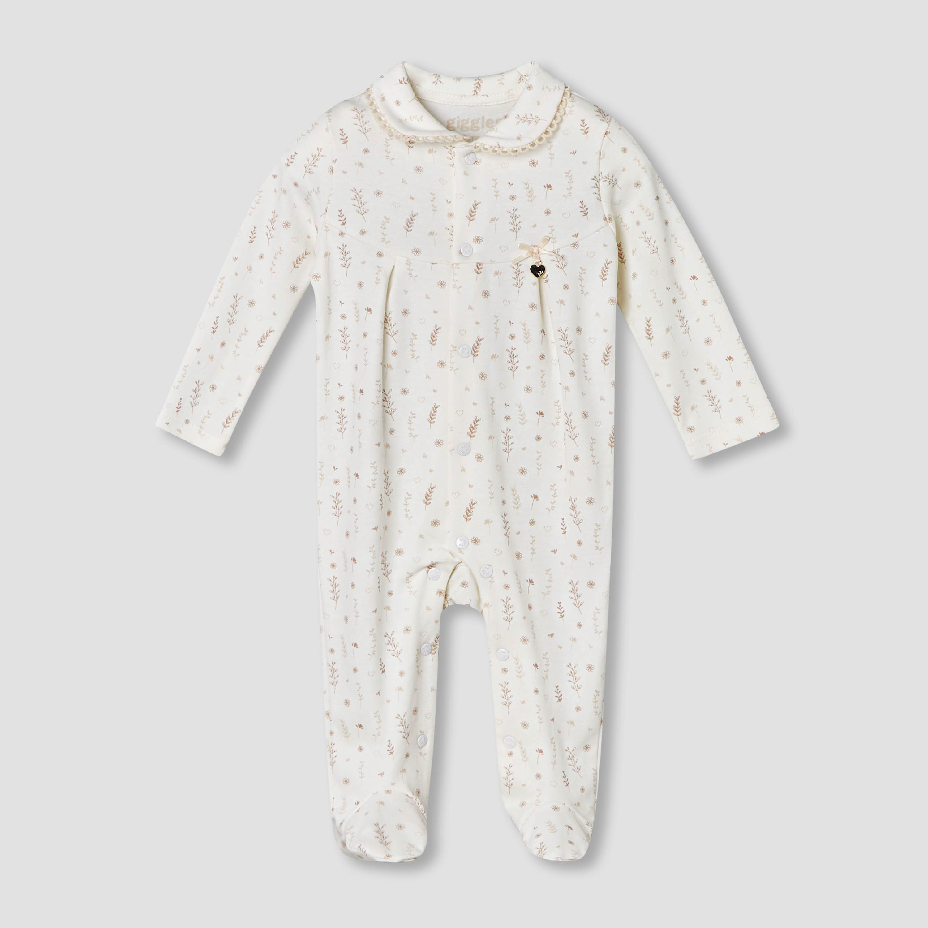 Giggles Supima Cotton Peter Pan Collar Long Sleeves Sleepsuit with Floral Print-baby-girls-clothing-nightwear-sleepsuits-image-2