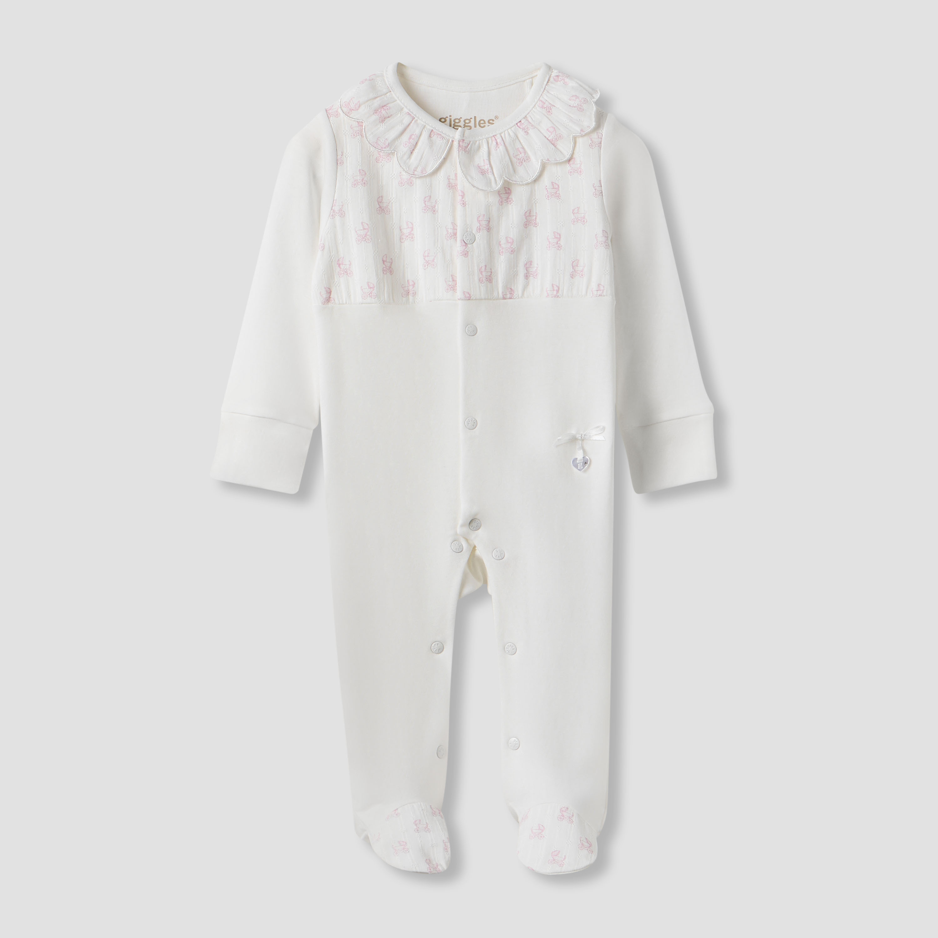 Giggles Printed Collared Sleepsuit with Button Closure-baby-girls-clothing-nightwear-sleepsuits-image-1