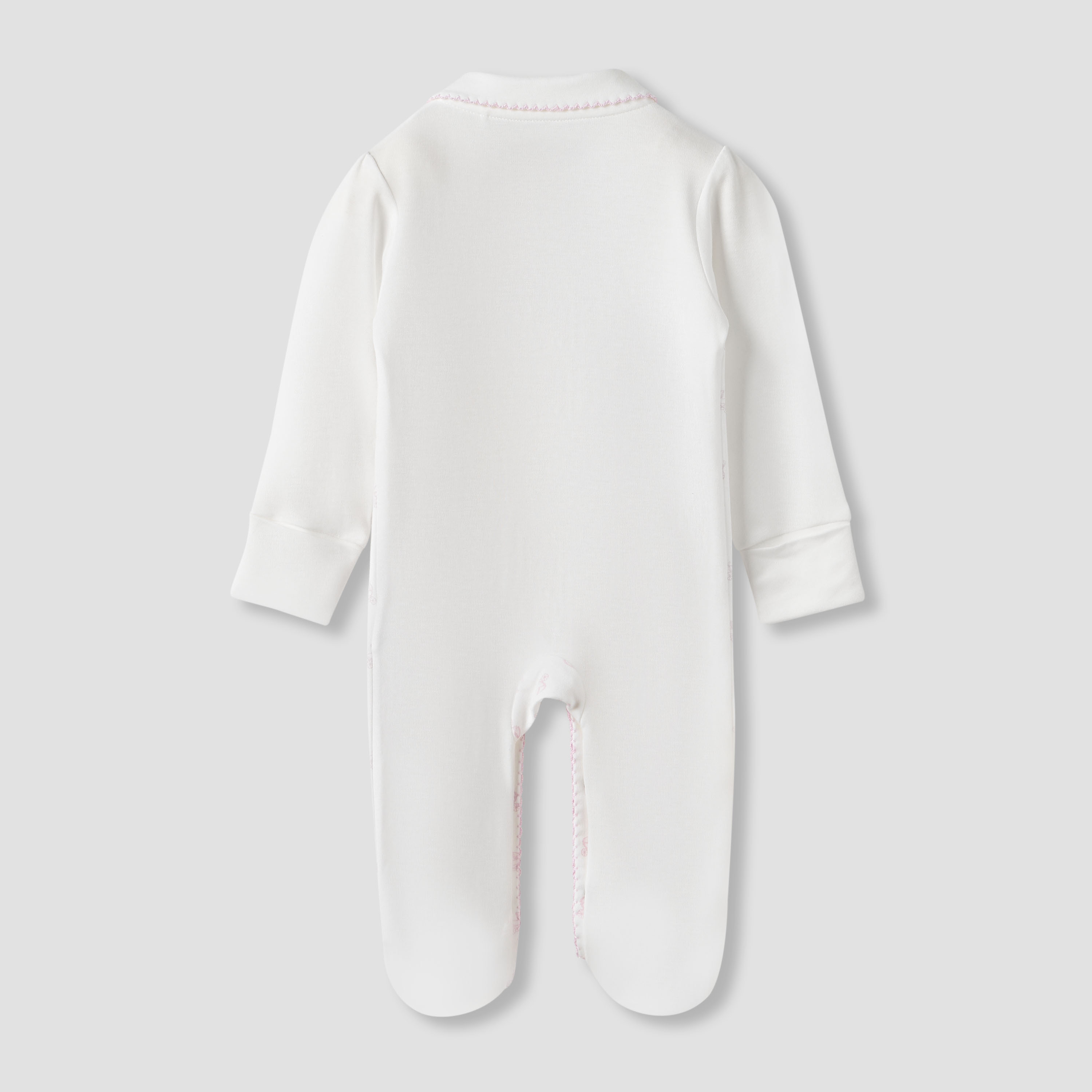 Giggles Pram Print Collared Sleepsuit with Long Sleeves-baby-girls-clothing-nightwear-sleepsuits-image-2