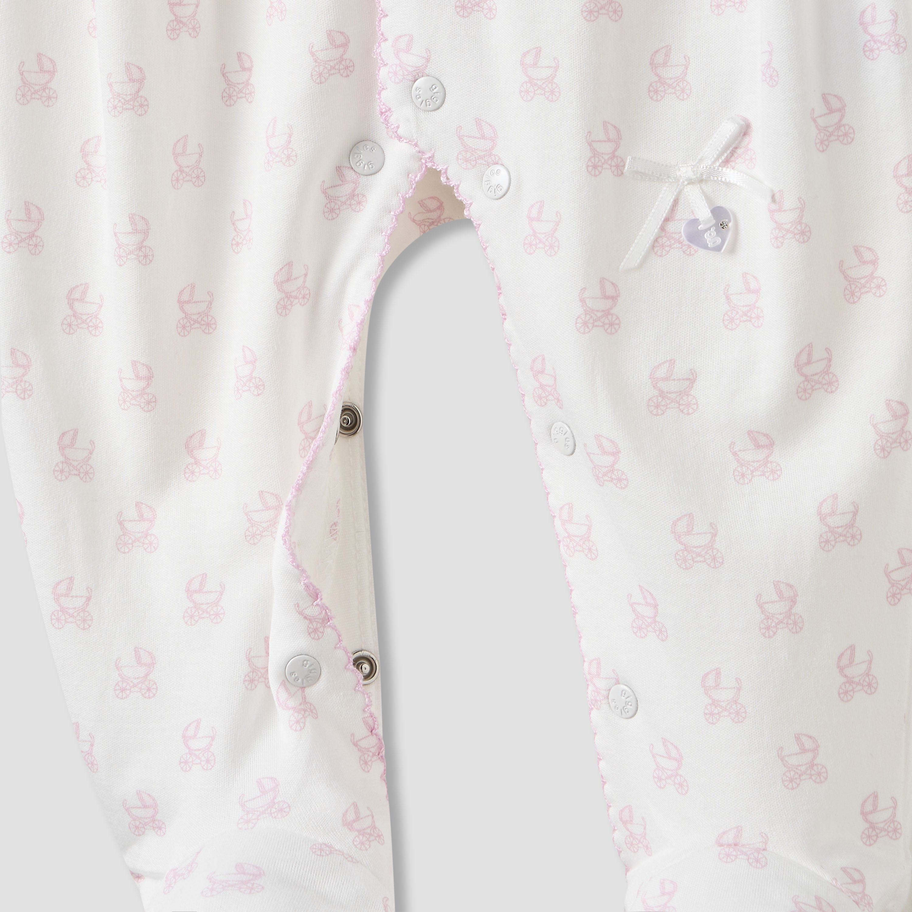 Giggles Pram Print Collared Sleepsuit with Long Sleeves-baby-girls-clothing-nightwear-sleepsuits-image-4