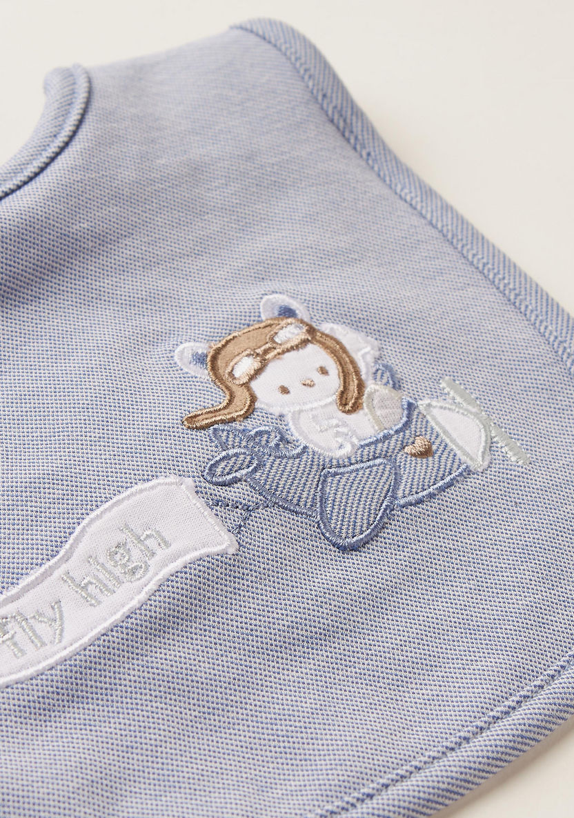 Giggles Applique Detail Bib with Snap Button Closure-Bibs and Burp Cloths-image-1