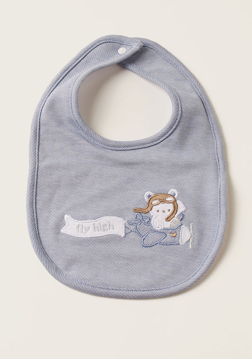 Giggles Applique Detail Bib with Snap Button Closure-Bibs and Burp Cloths-image-3