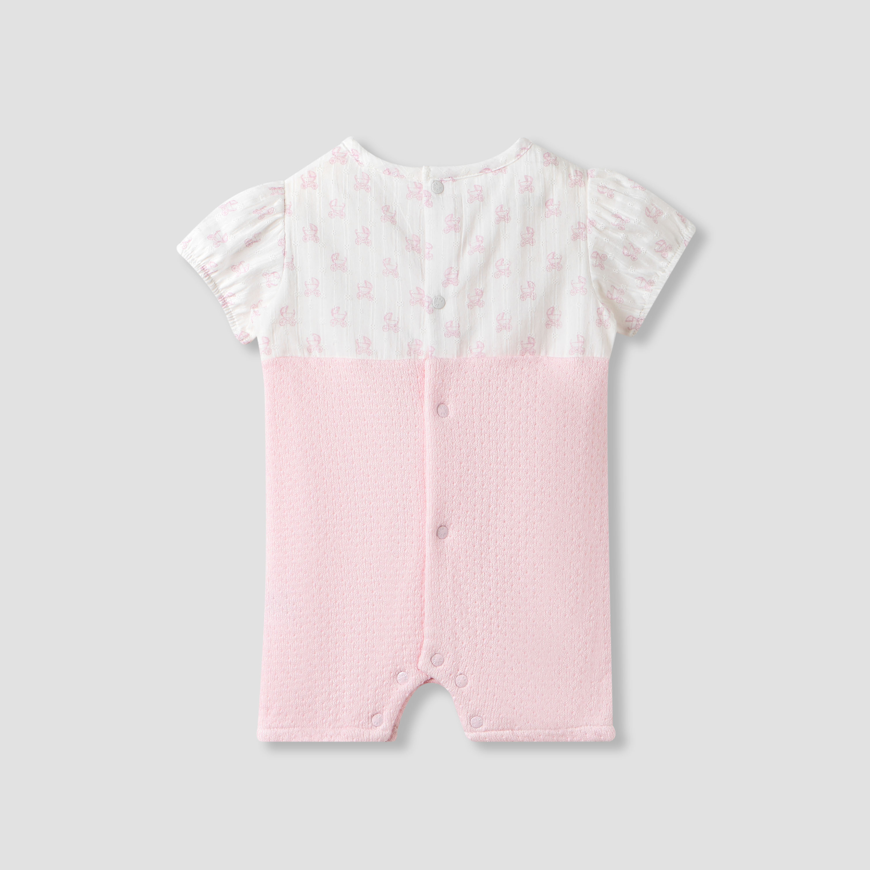 Giggles Pram Print Romper with Short Sleeves-baby-girls-clothing-rompers-image-2