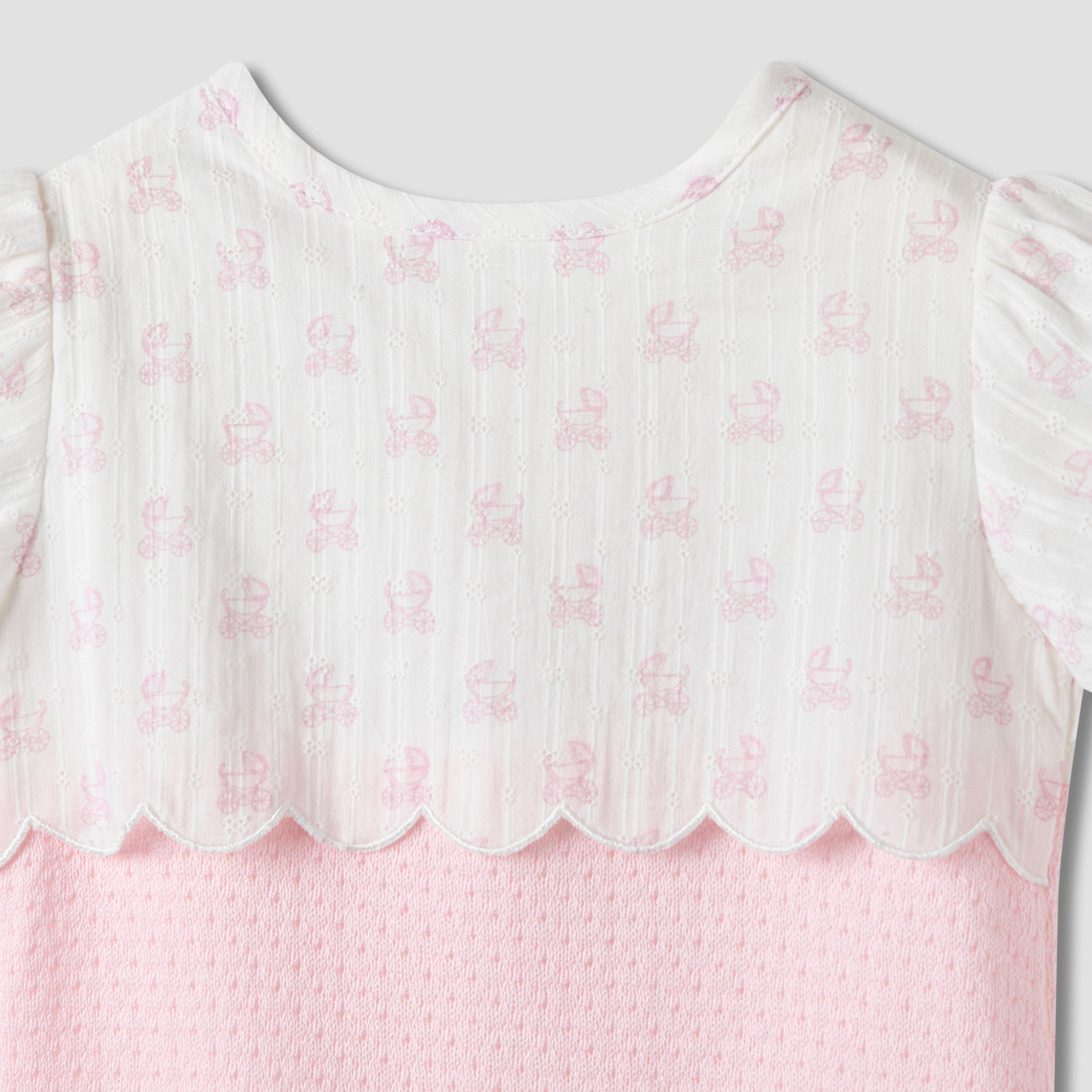Giggles Pram Print Romper with Short Sleeves-baby-girls-clothing-rompers-image-3