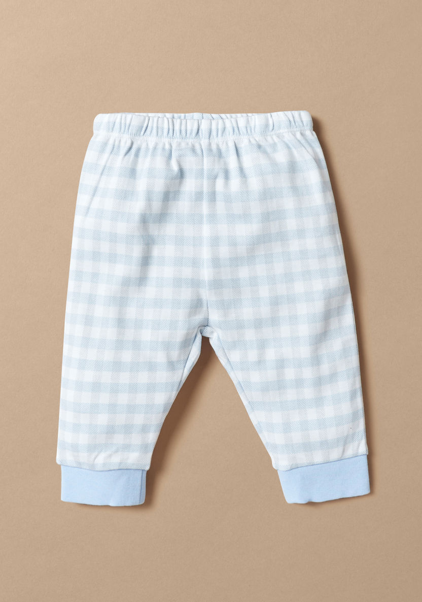 Giggles Embroidered T-shirt and Checked Pyjama Set-Pyjama Sets-image-2
