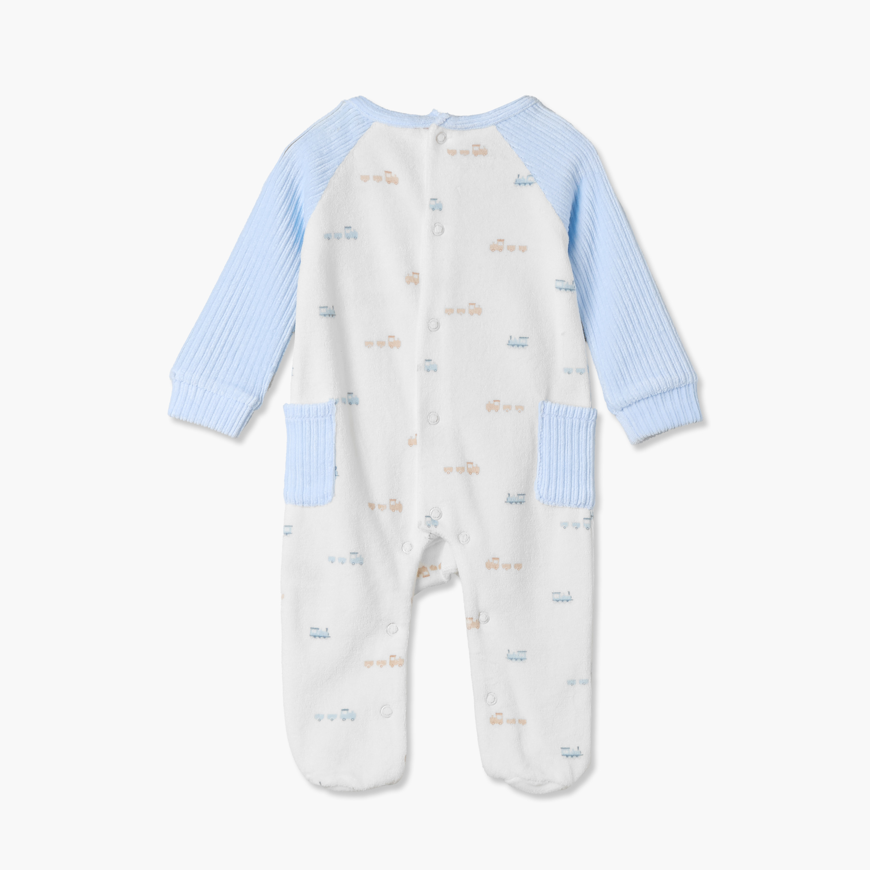 Juniors Crew Neck Long Sleeves Sleepsuit with Snap Button Closure-baby-boys-clothing-nightwear-sleepsuits-image-2