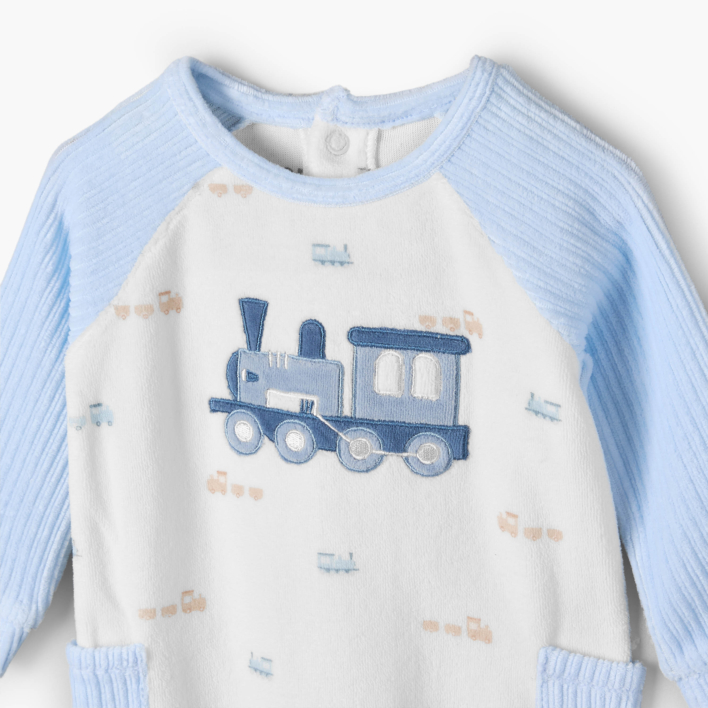 Juniors Crew Neck Long Sleeves Sleepsuit with Snap Button Closure-baby-boys-clothing-nightwear-sleepsuits-image-3