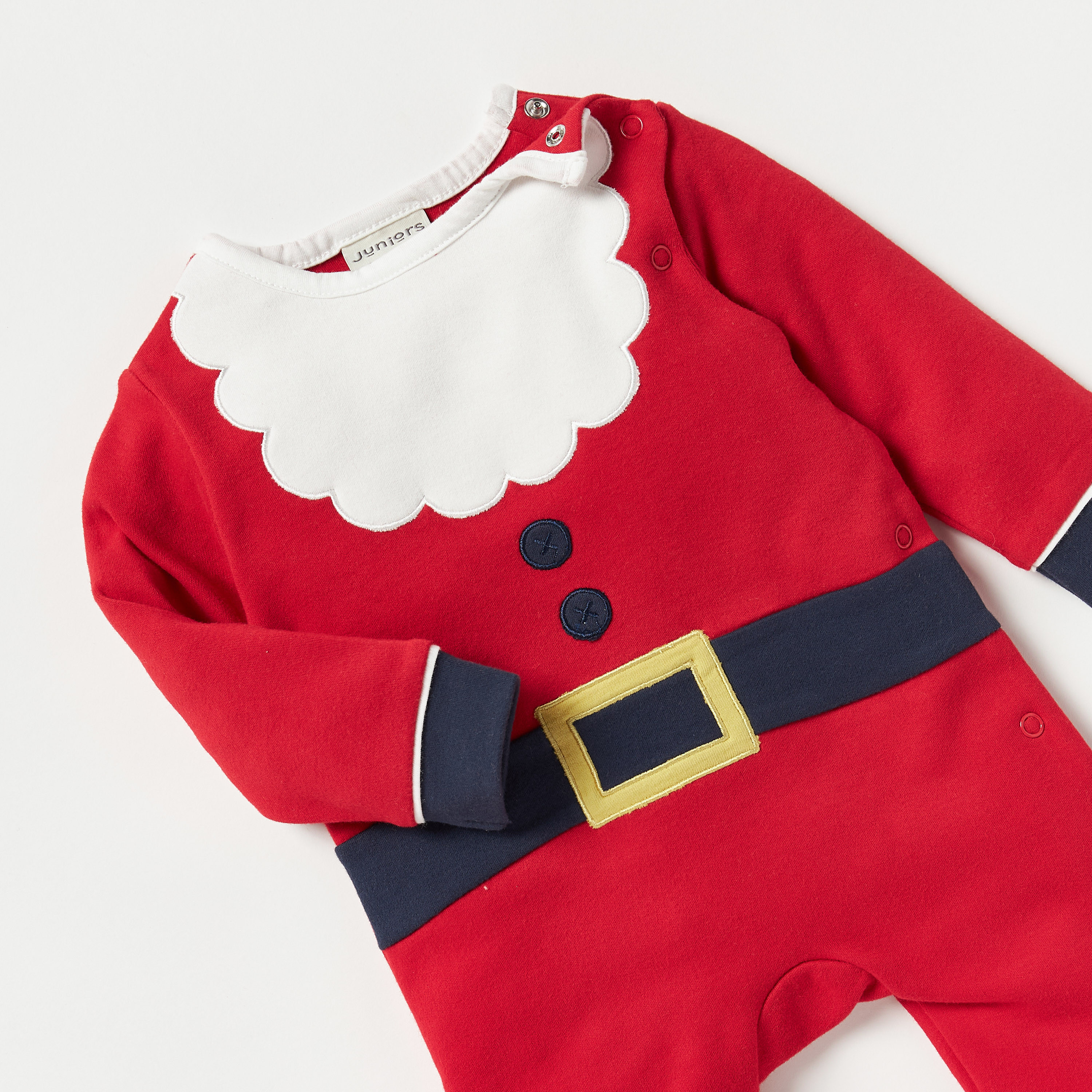 Juniors Embroidered Coverall with Long Sleeves and Snap Button Closure-baby-boys-clothing-nightwear-sleepsuits-image-2
