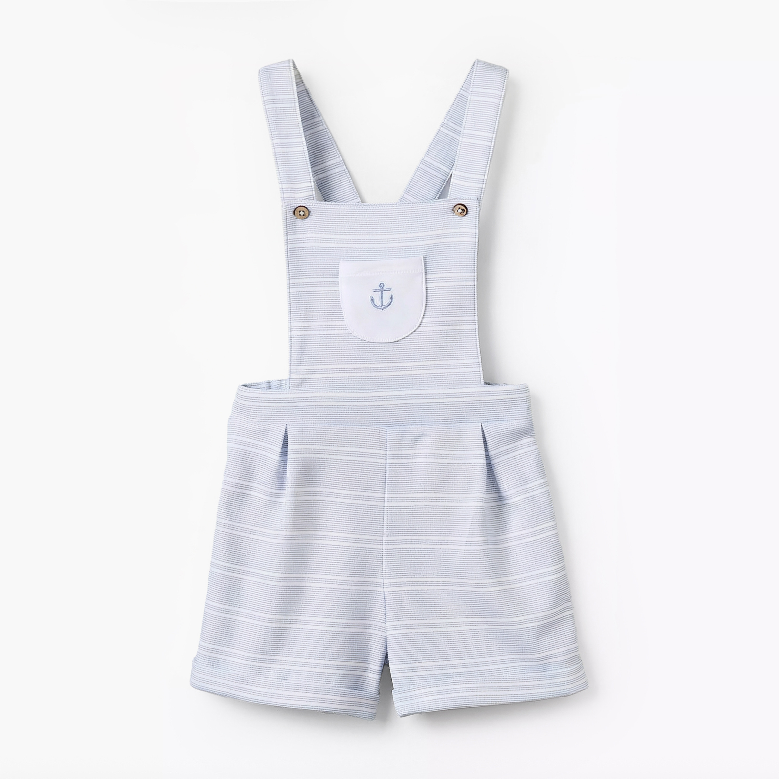 Juniors Round Neck Short Sleeves T-shirt and Dungaree Set with Stripes-baby-boys-clothing-setsandcoords-image-3