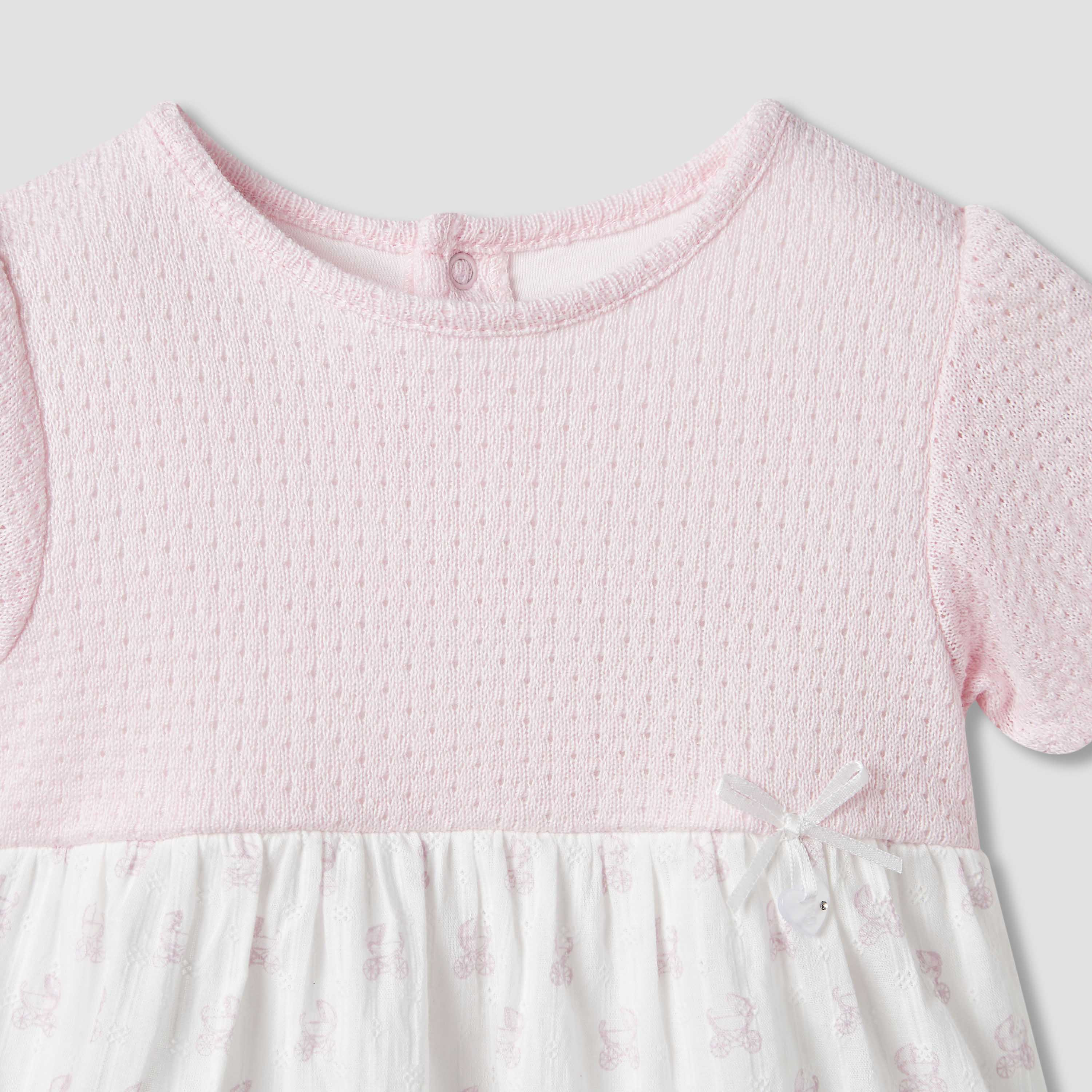 Giggles Pram Print A-line Dress with Short Sleeves-baby-girls-clothing-dressesandjumpsuits-image-3