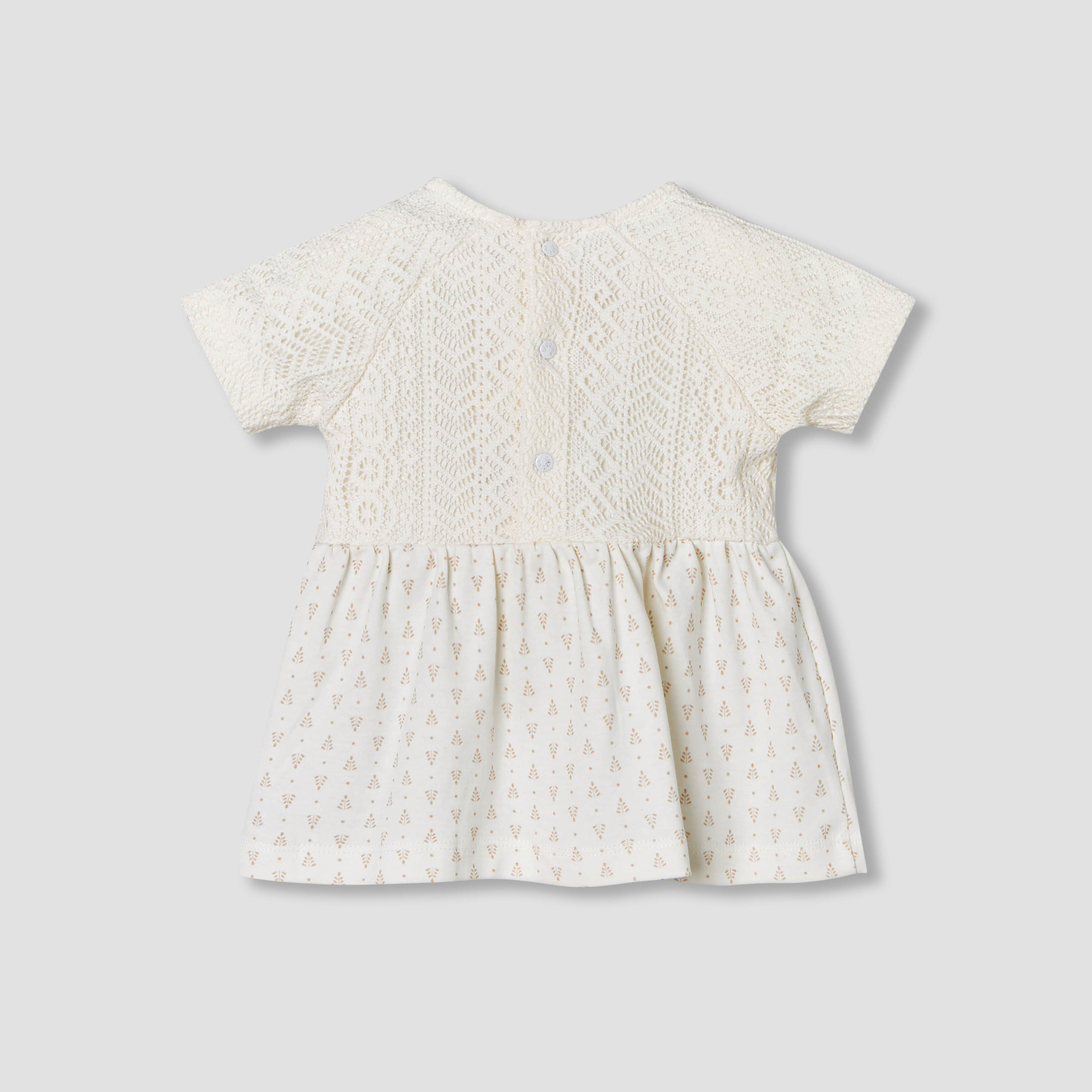 Giggles Short Sleeves A-line Dress with Lace Texture-baby-girls-clothing-dressesandjumpsuits-image-3