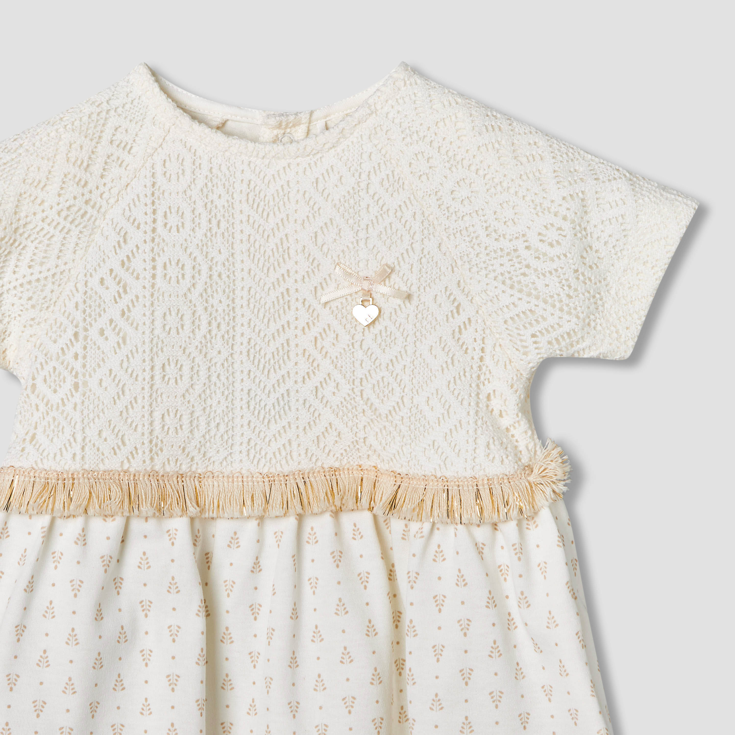 Giggles Short Sleeves A-line Dress with Lace Texture-baby-girls-clothing-dressesandjumpsuits-image-4