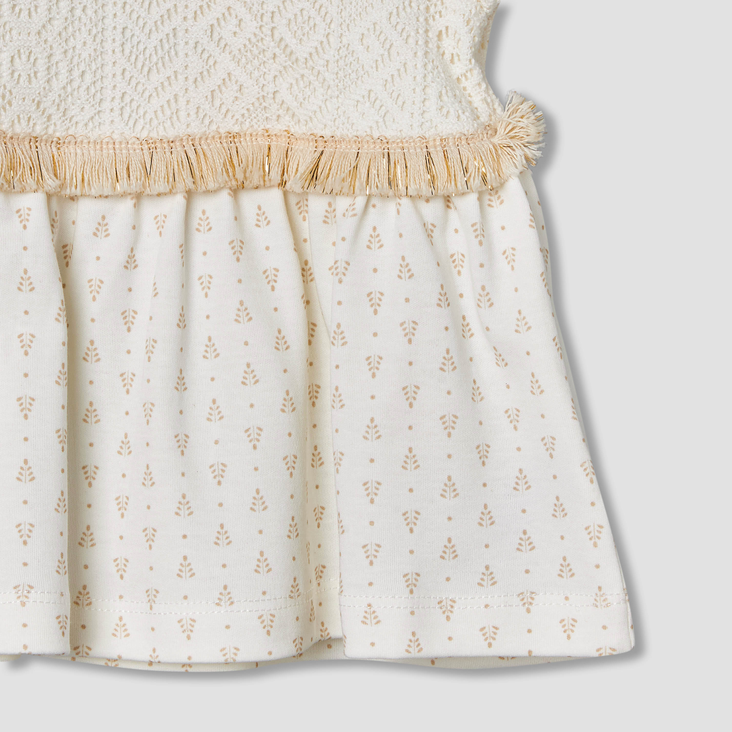 Giggles Short Sleeves A-line Dress with Lace Texture-baby-girls-clothing-dressesandjumpsuits-image-6