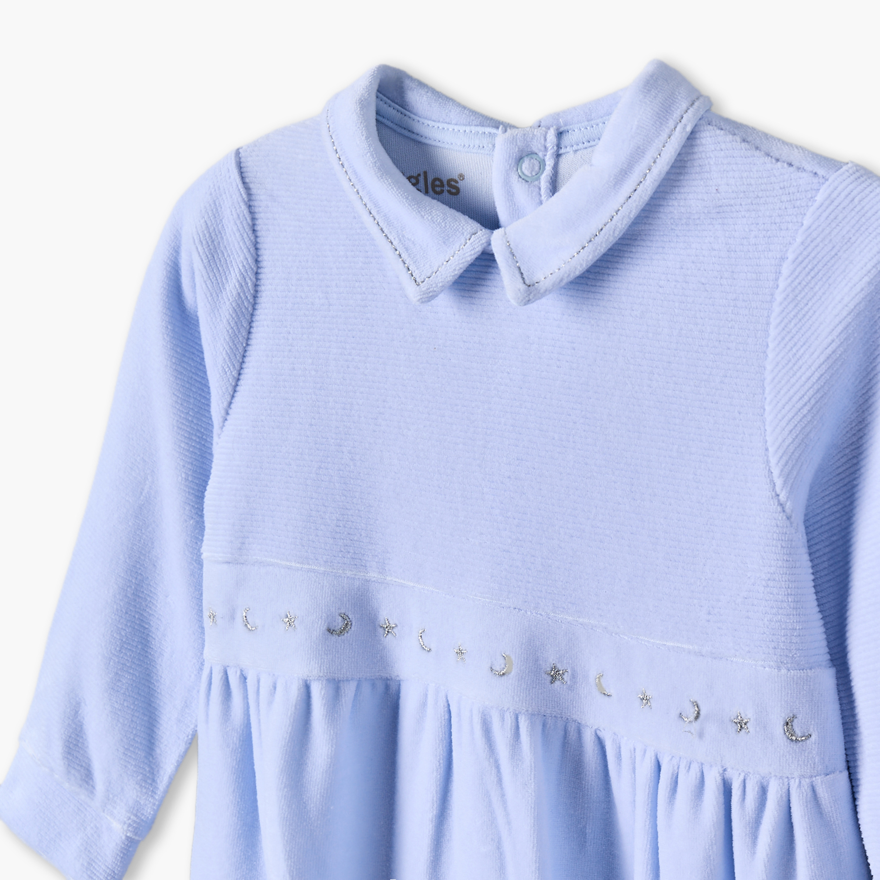 بدلة نوم قطن بياقة وأكمام طويلة وأزرار إغلاق كباسة من جيجلز-baby-boys-clothing-nightwear-sleepsuits-image-3