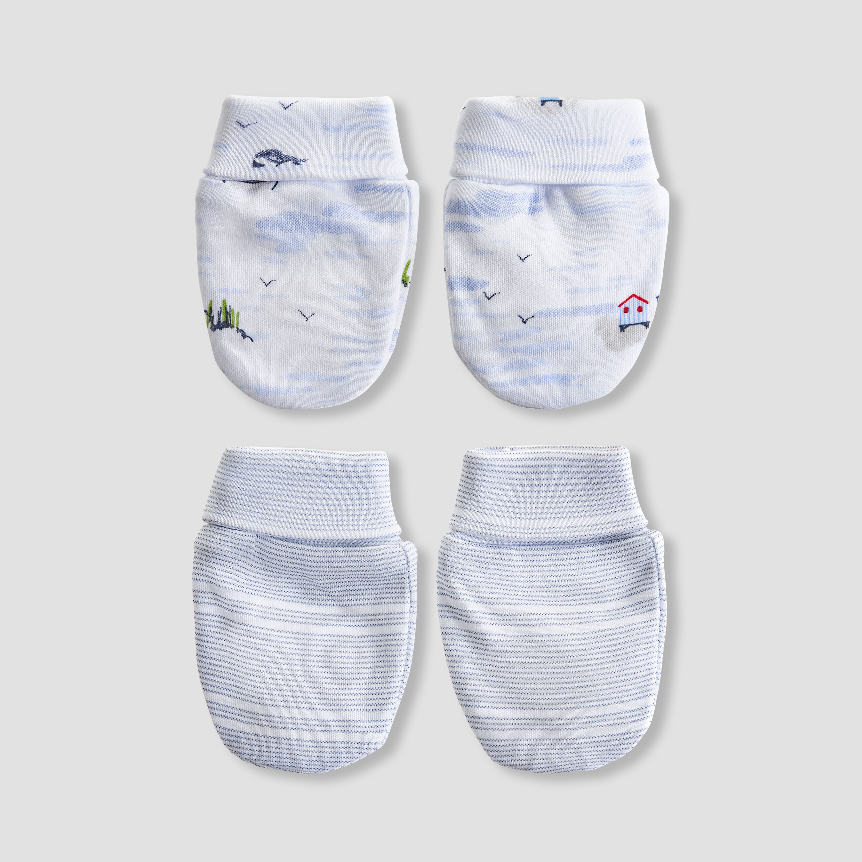 Pack of 2 Juniors Mittens with Nautical Print-baby-boys-accessories-mittens-image-1