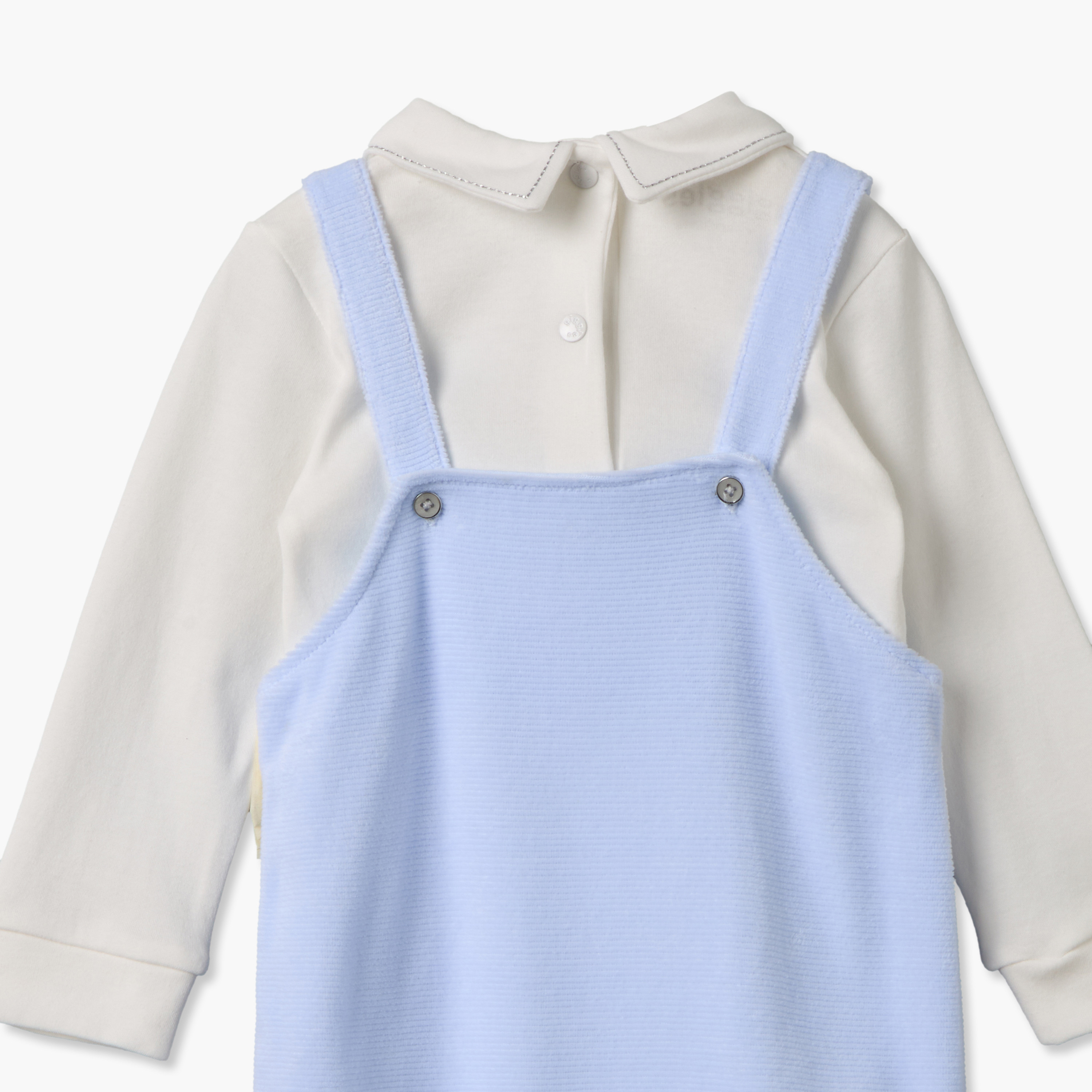 Giggles Collared Long Sleeves T-shirt and Dungaree Set with Embroidery-baby-boys-clothing-winterwear-setsandcoords-image-6