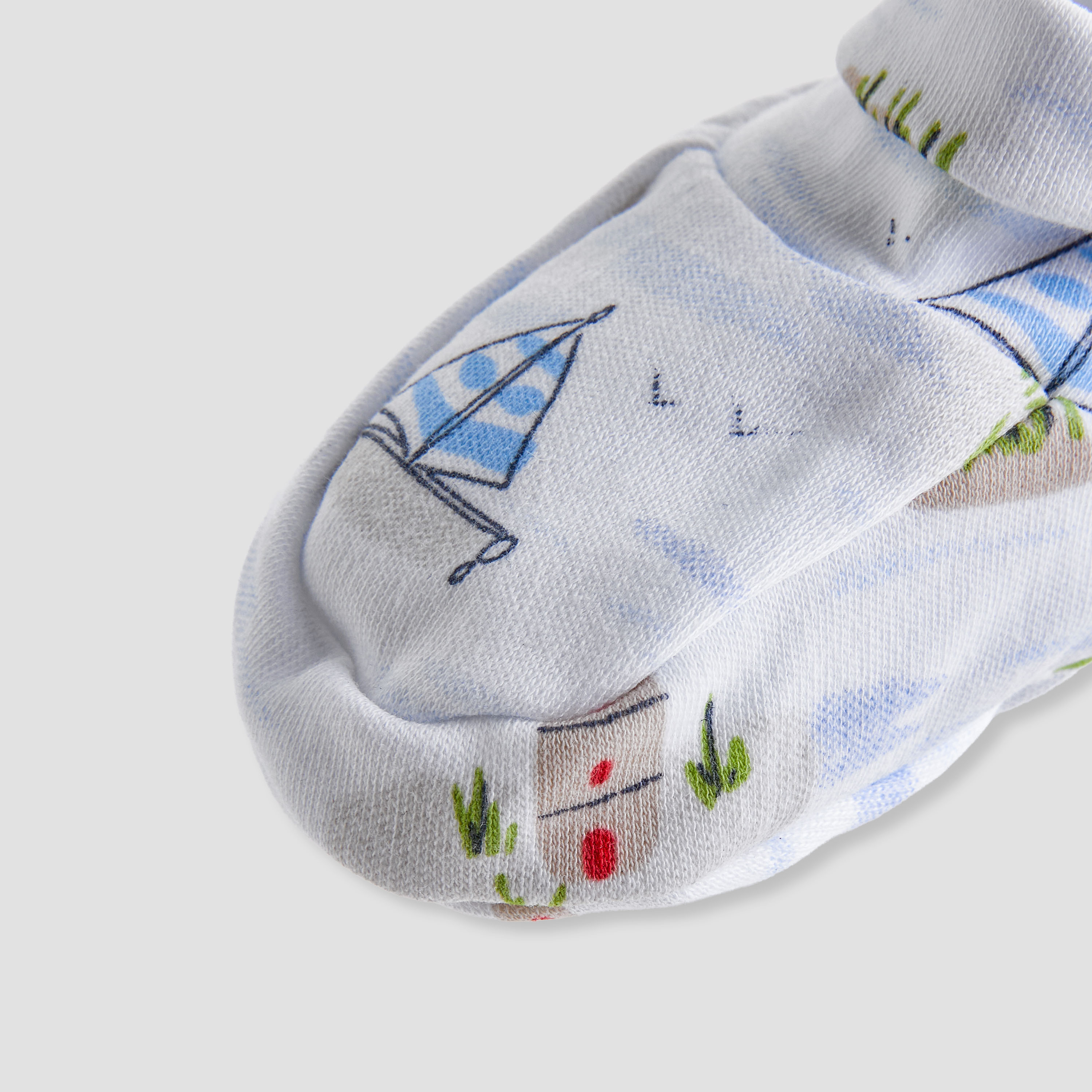 Pack of 2 Juniors Booties with Soft Knit, Nautical Design-baby-boys-shoes-booties-image-4