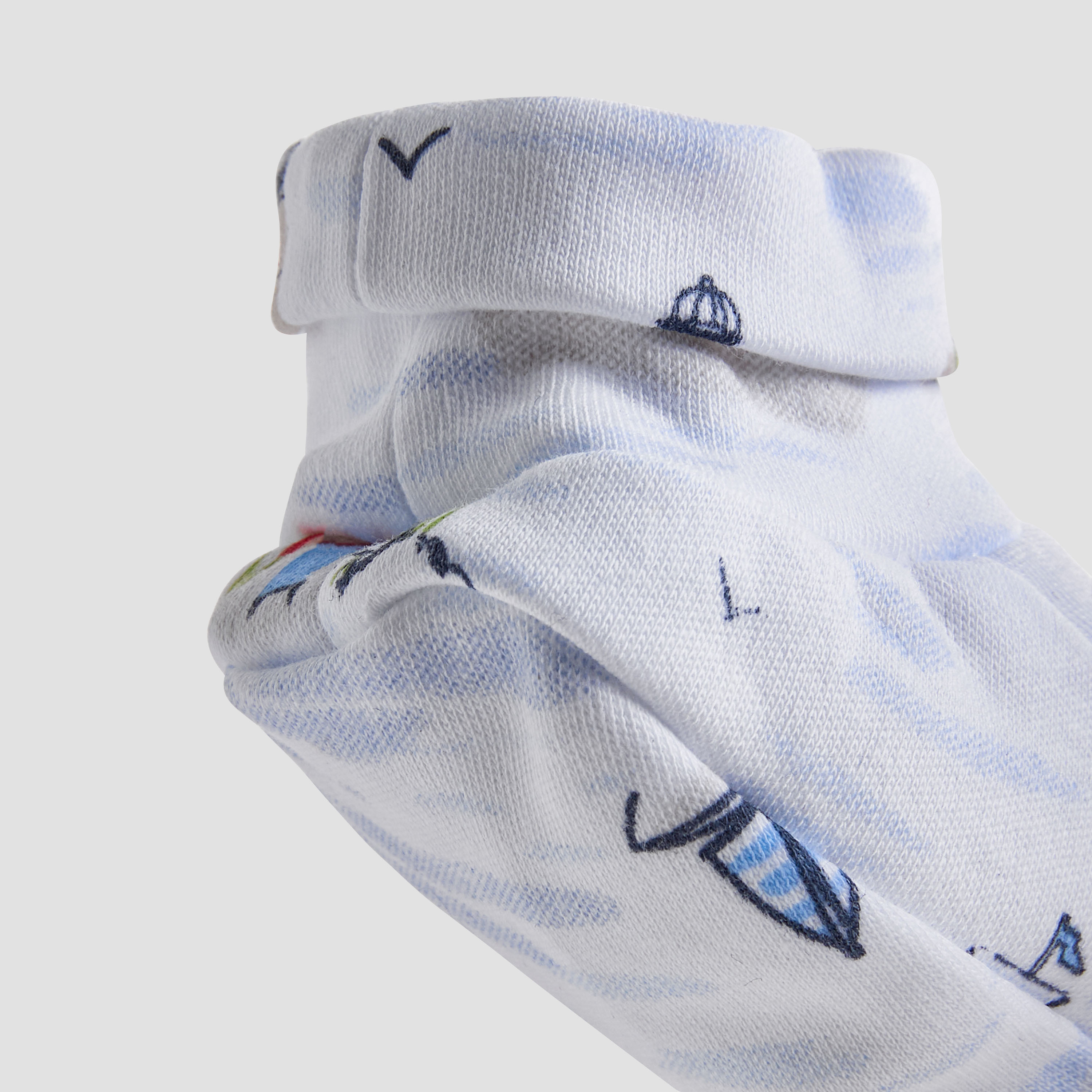 Pack of 2 Juniors Booties with Soft Knit, Nautical Design-baby-boys-shoes-booties-image-5