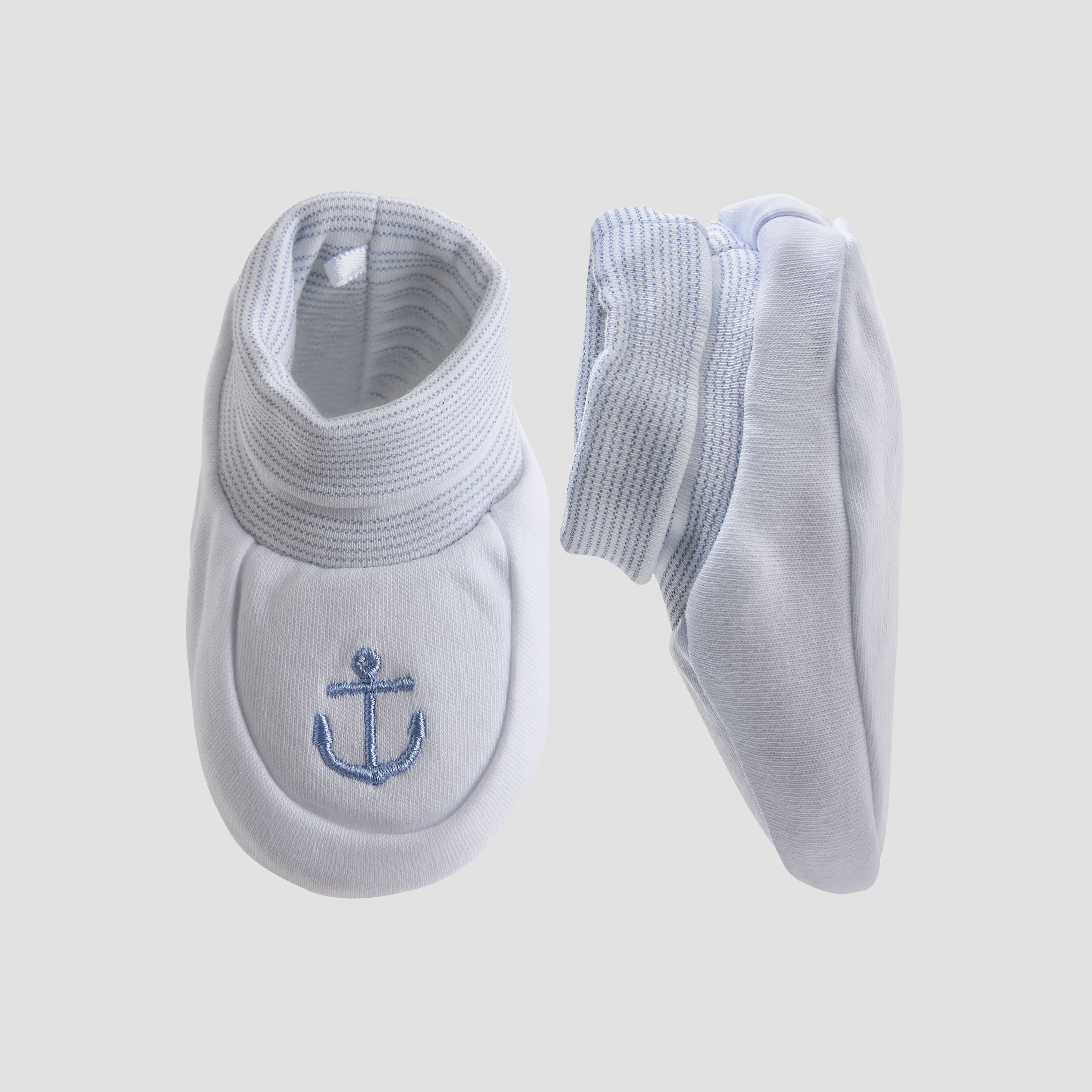 Pack of 2 Juniors Booties with Soft Knit, Nautical Design-baby-boys-shoes-booties-image-6
