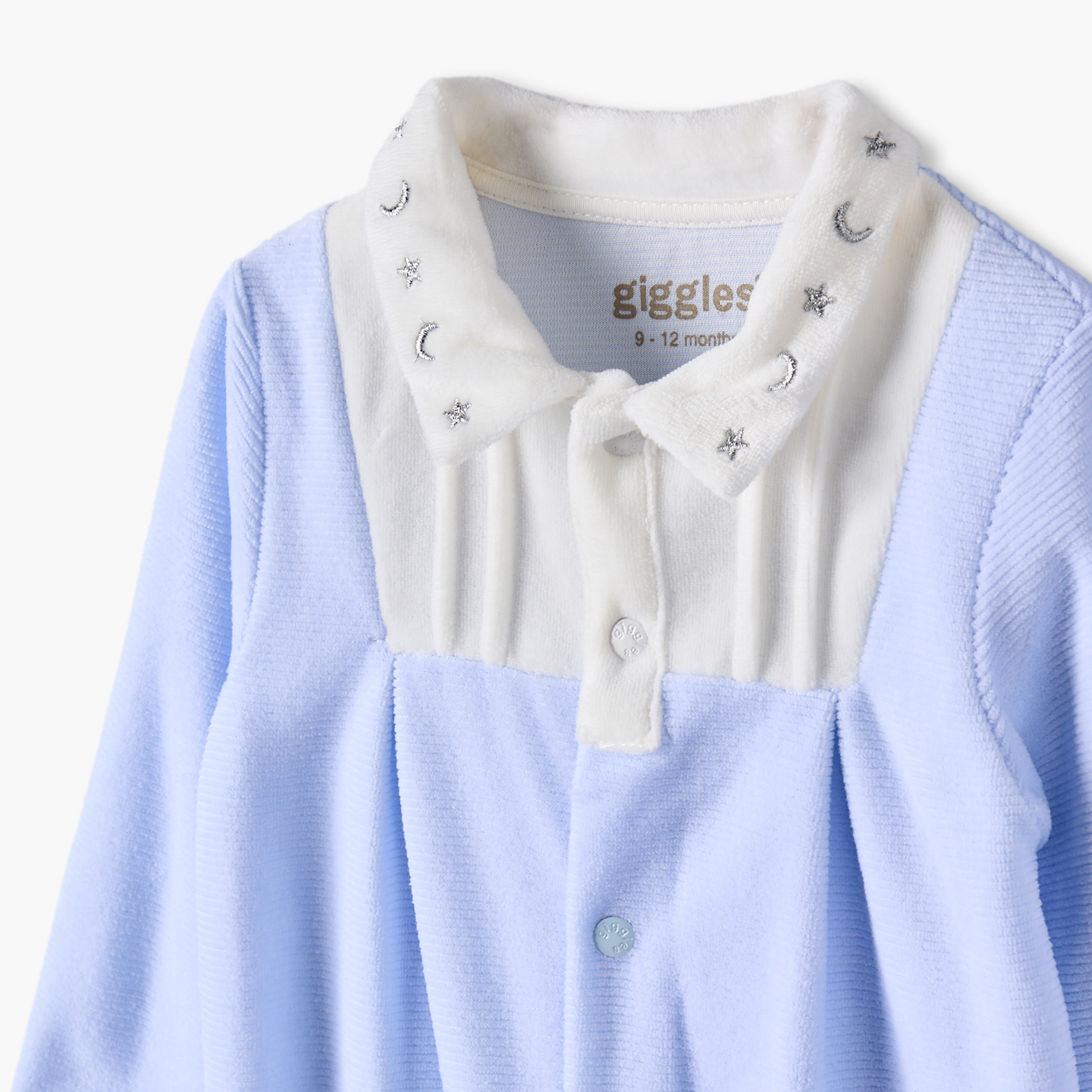 Giggles Cotton Collared Long Sleeves Sleepsuit with Embroidery-baby-boys-clothing-nightwear-sleepsuits-image-3