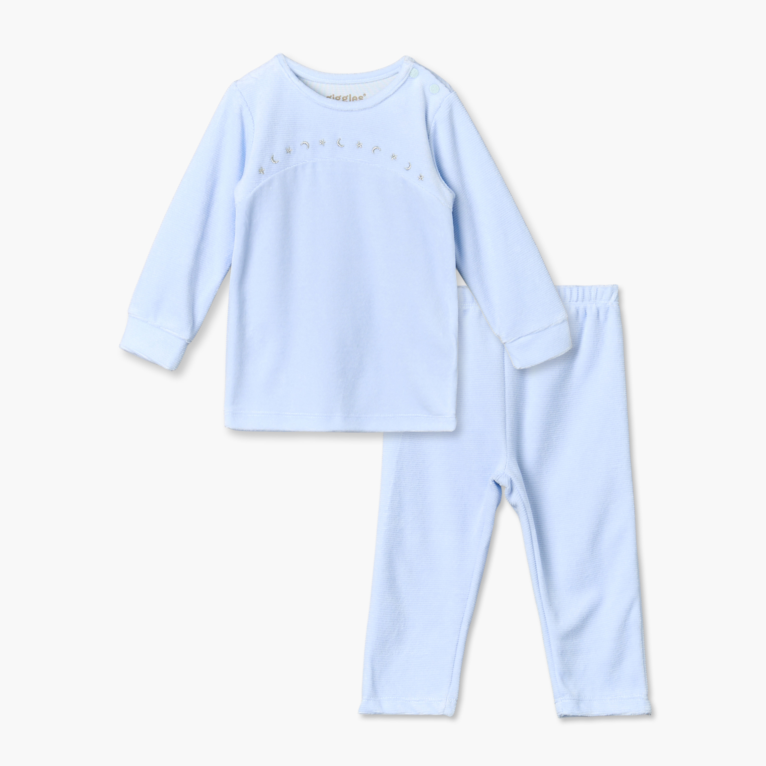 Giggles Cotton Crew Neck Long Sleeves Pyjama Set with Embroidery-baby-boys-clothing-nightwear-pyjamasets-image-1