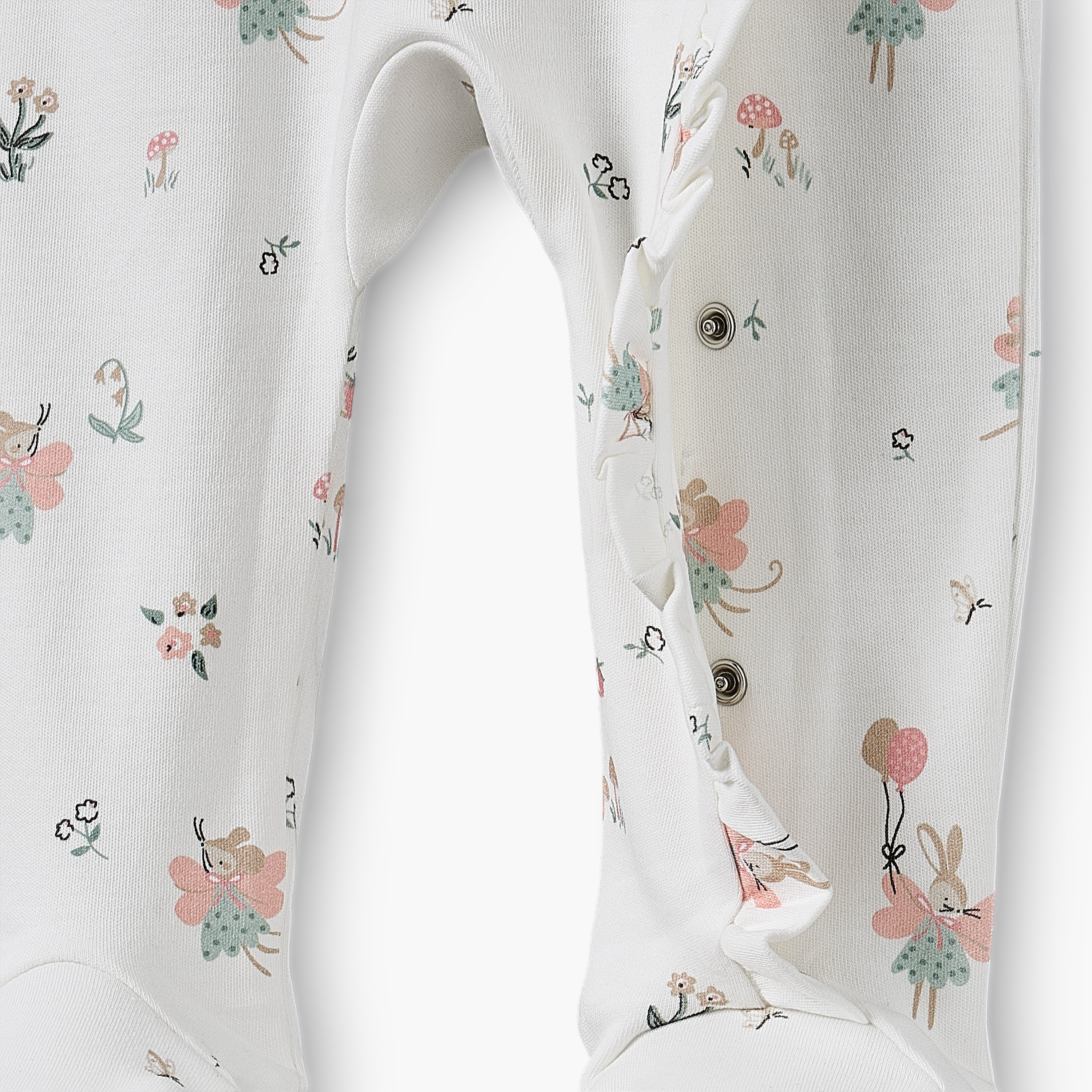 Juniors Ruffle Collar Long Sleeves Sleepsuit with Print-baby-girls-clothing-nightwear-sleepsuits-image-4