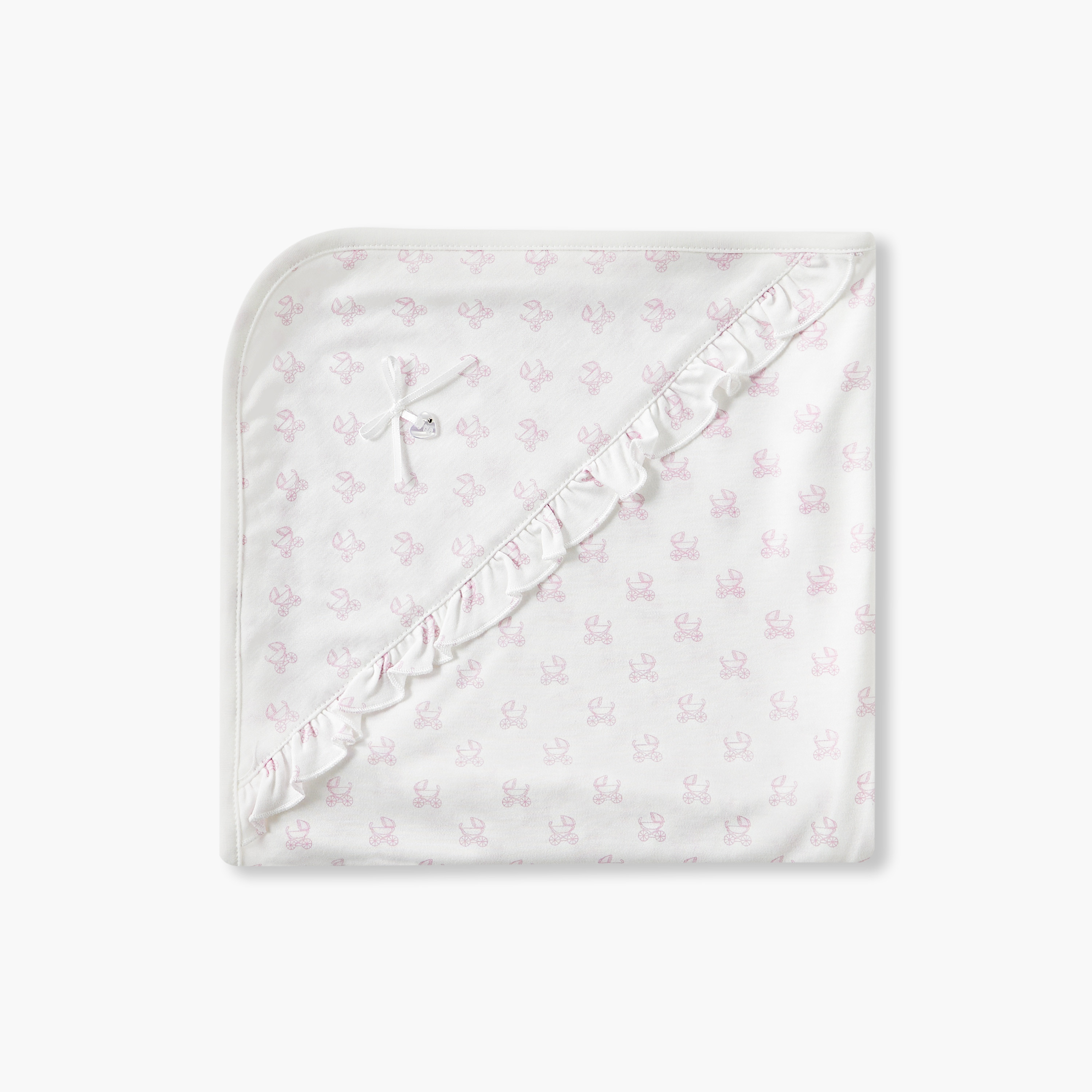 Giggles Printed Receiving Blanket with Bow and Ruffle Detail-baby-nursery-blanketsandswaddles-receivingblankets-image-3