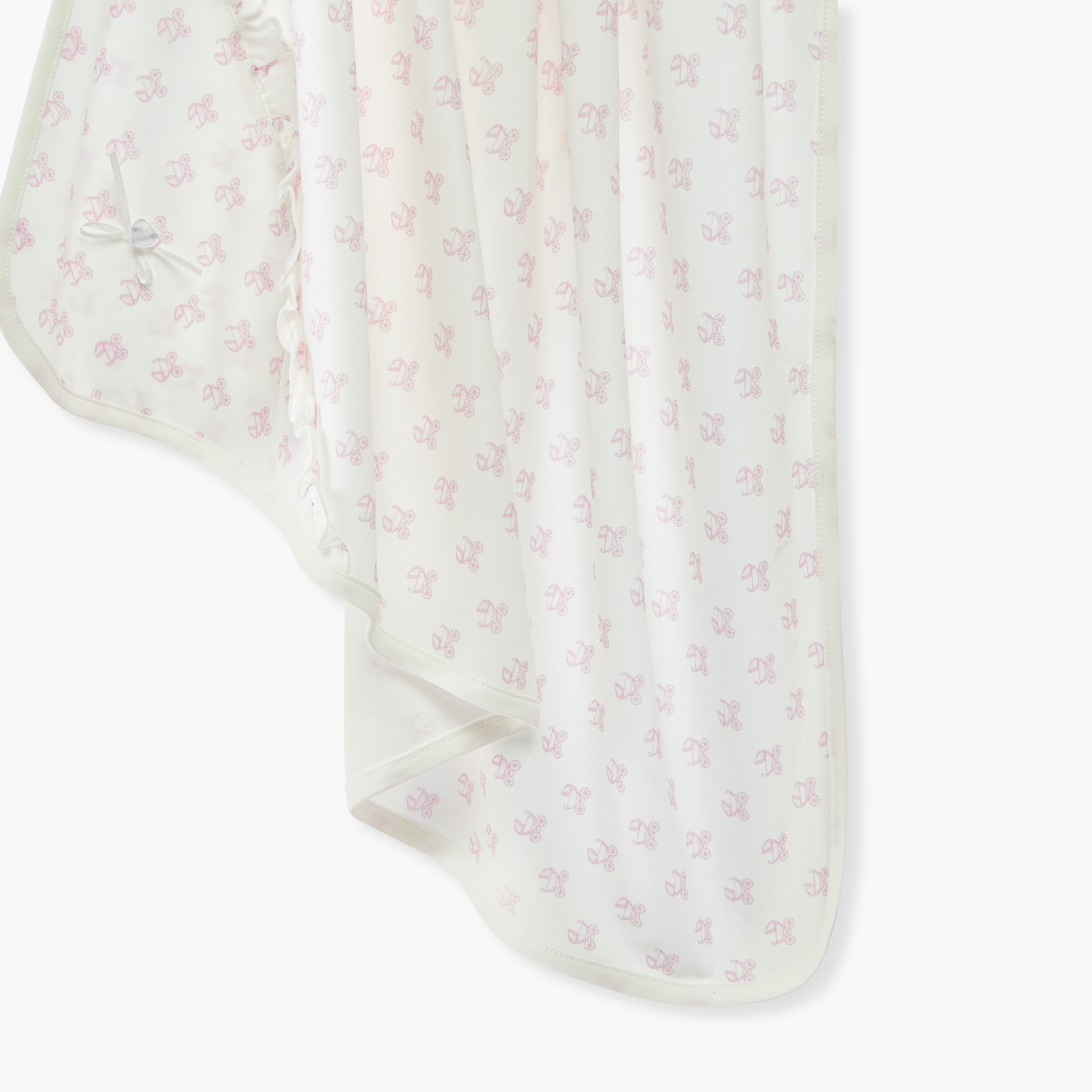Giggles Printed Receiving Blanket with Bow and Ruffle Detail-baby-nursery-blanketsandswaddles-receivingblankets-image-4