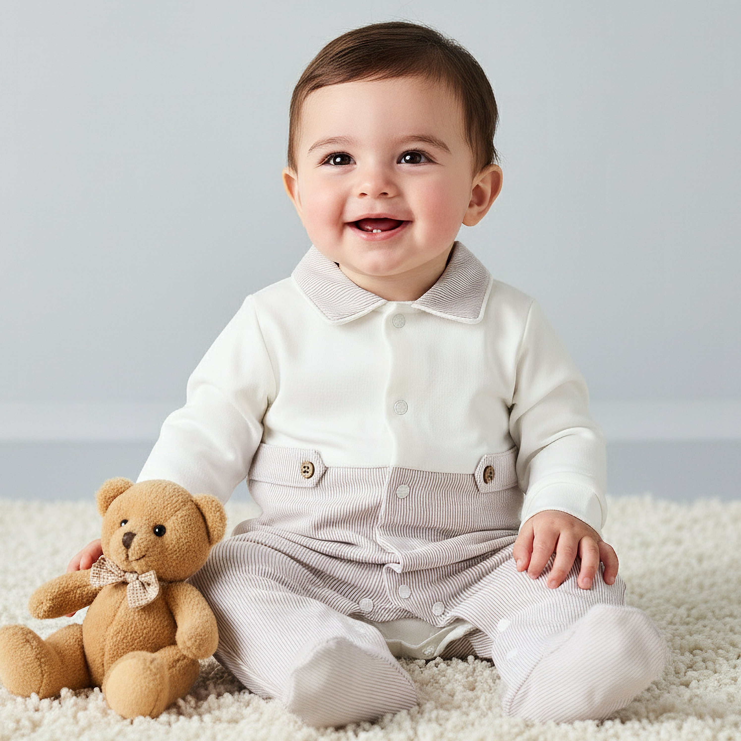 Giggles Cotton Collared Long Sleeves Sleepsuit with Snap Button Closure-baby-boys-clothing-nightwear-sleepsuits-image-1