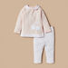 Giggles Floral Applique Shirt and Pyjama Set-Pyjama Sets-thumbnail-0