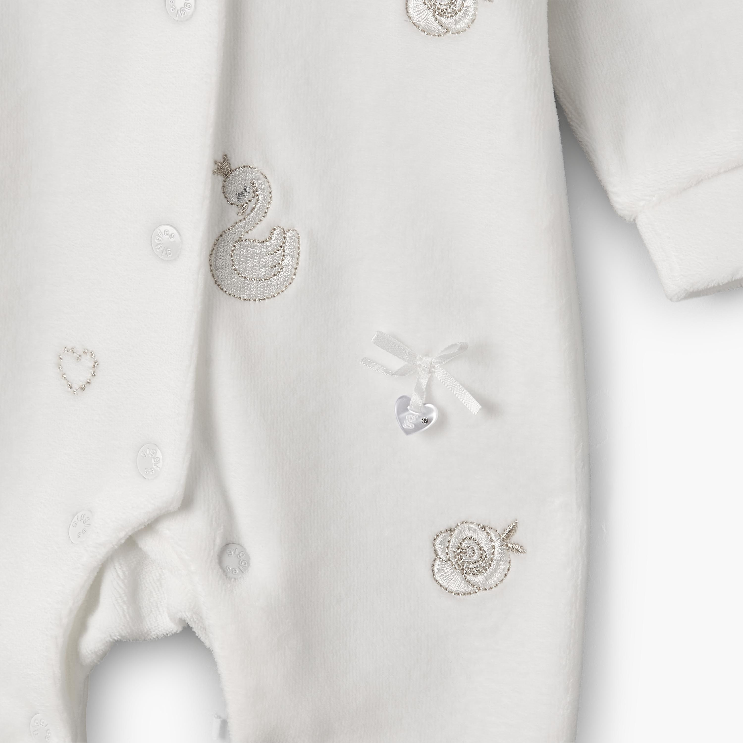 Giggles Cotton Collared Long Sleeves Sleepsuit with Swan Embroidery-baby-girls-clothing-nightwear-sleepsuits-image-4
